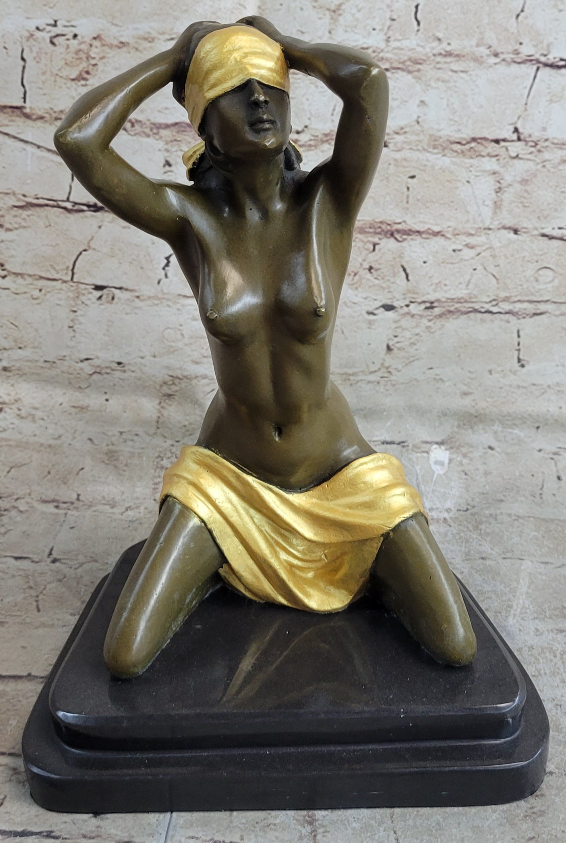 Handcrafted bronze sculpture SALE Gilt Preiss By Woman Captive Nude