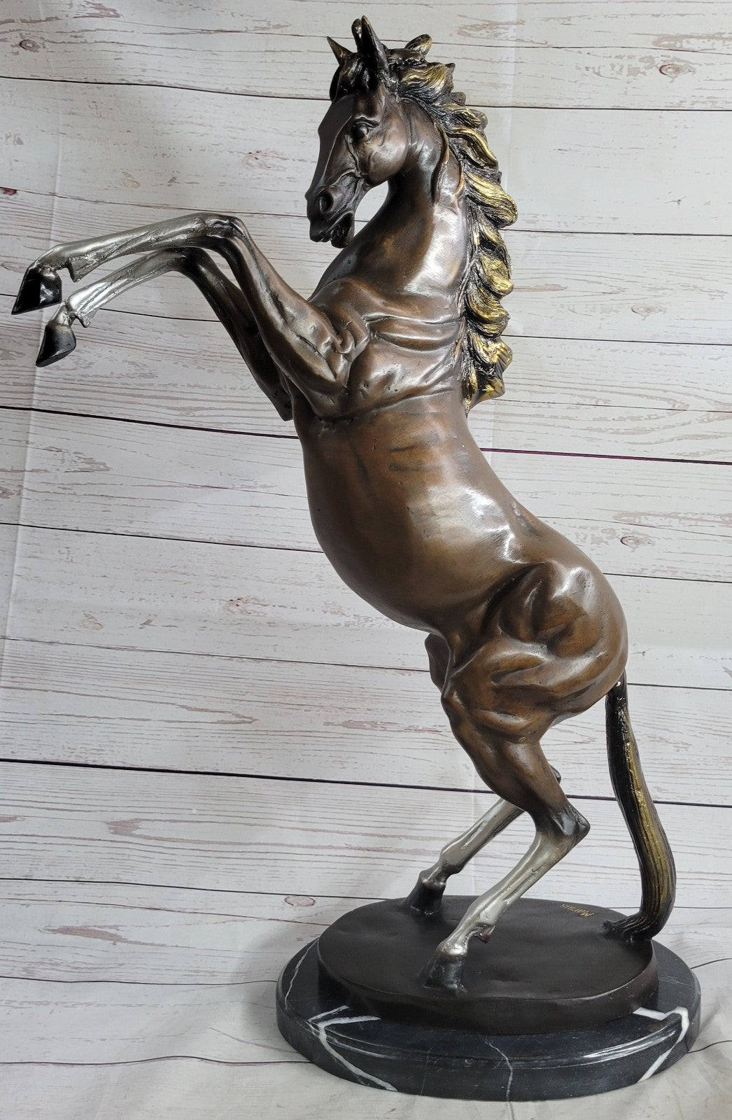 Bronze Sculpture Numbered Limited Edition Stallion Horse Animal Hand M