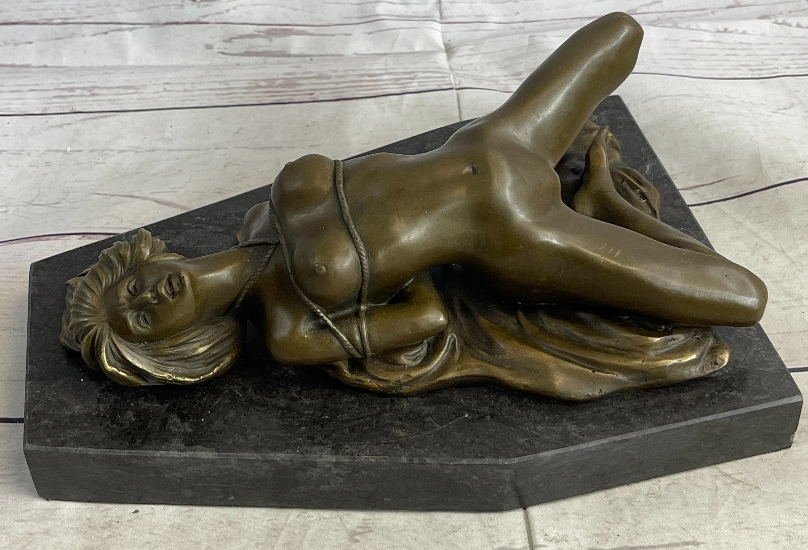 Bronze sculpture Erotic Girl Female Nude Art erotica Artwork Signed Or