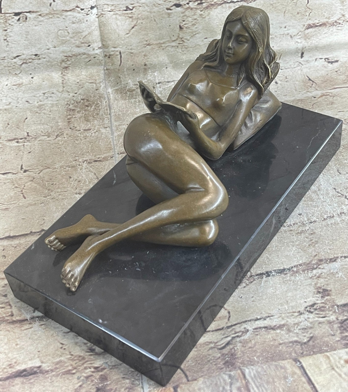 SIGNED PREISS NUDE LADY BRONZE SCULPTURE FIGURINE ART DECO EROTIC SEXY