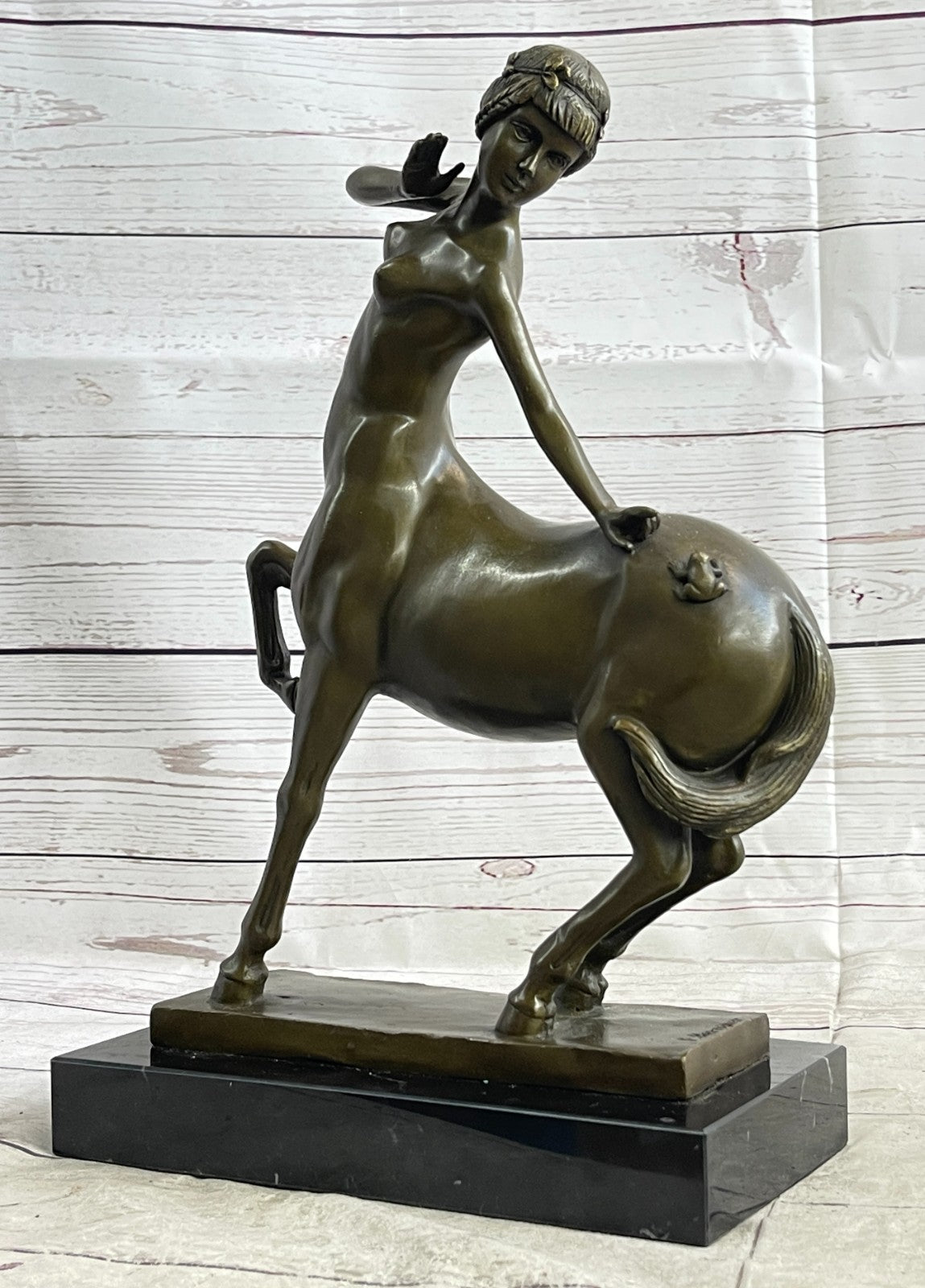 Greek Mythological Vintage Brass Centaur Man Horse Sculpture