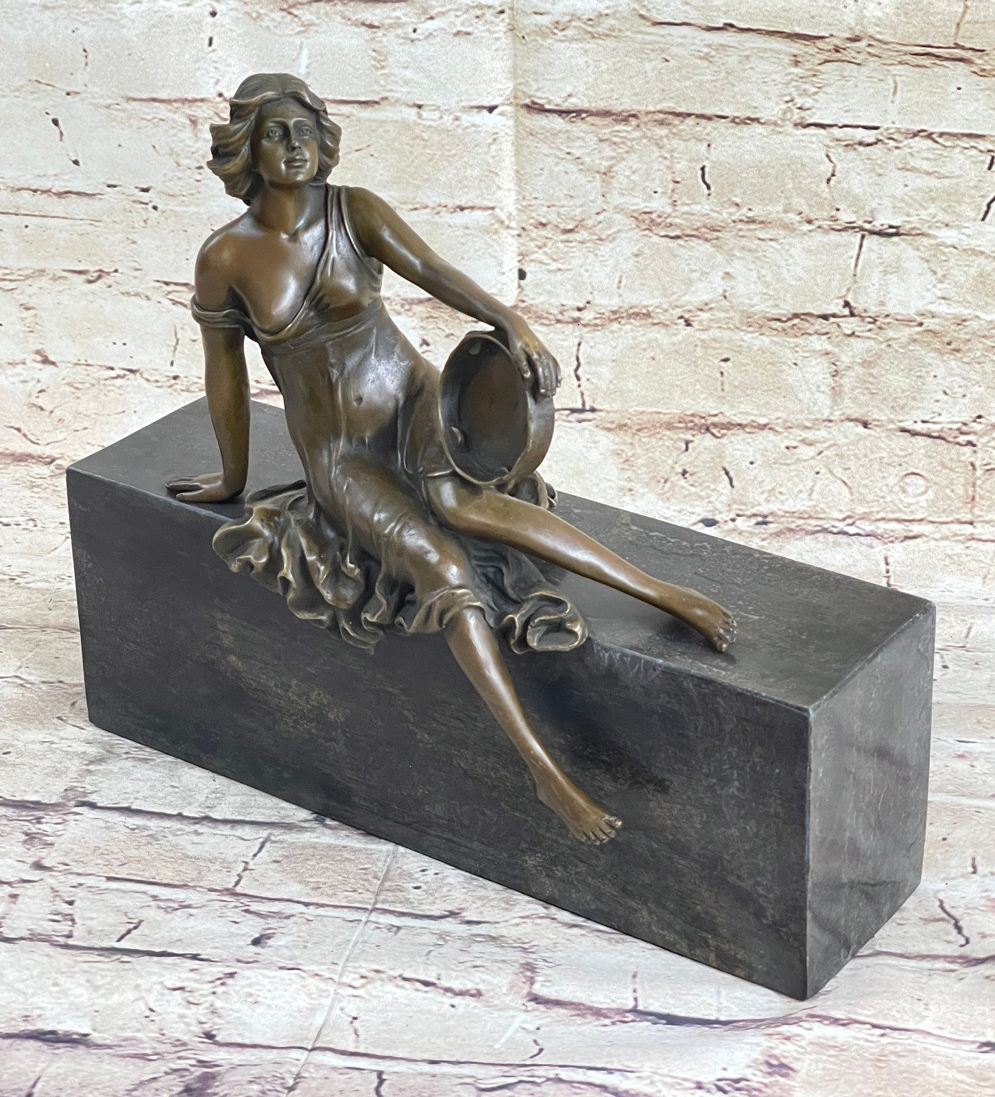 Art Decor Erotic Art Semi Nude Female Bronze Sculpture Statue Figurine  Figure