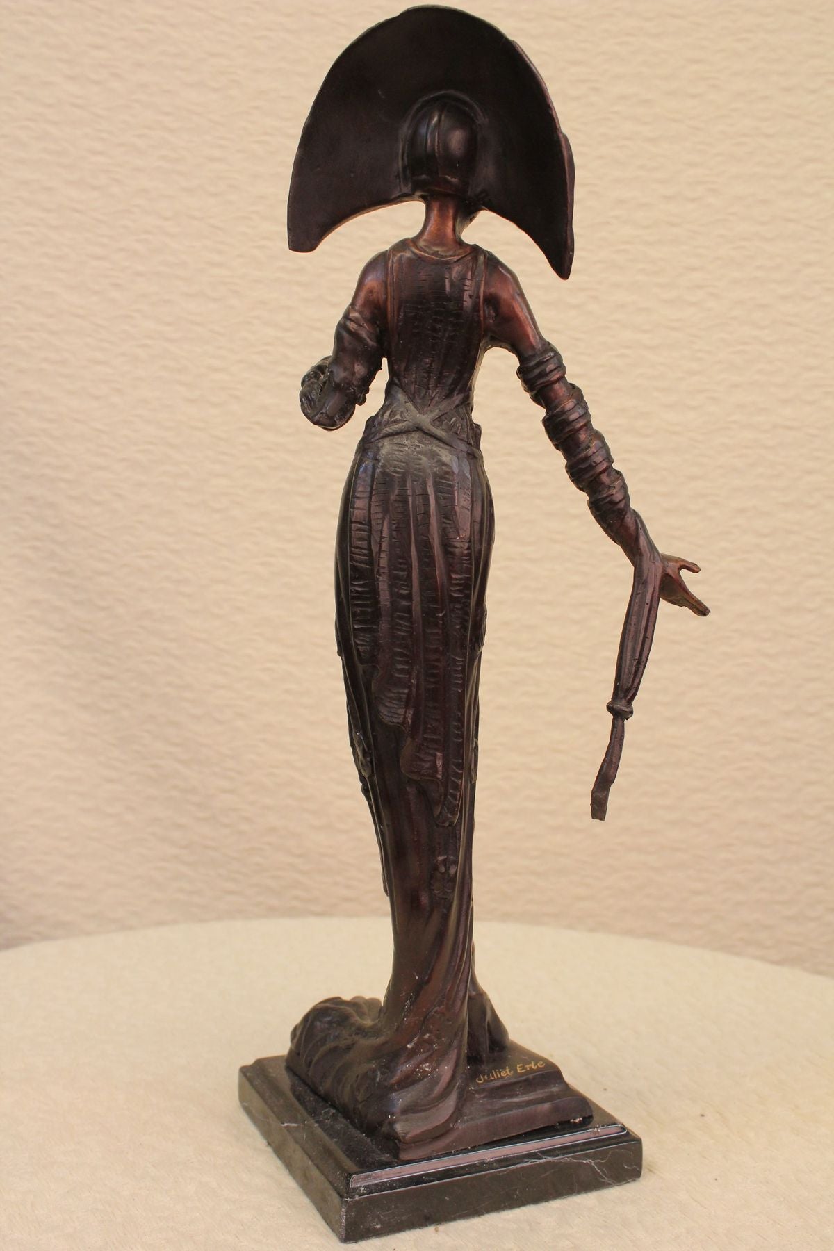 Genuine Solid Bronze Brown Patina Art Decor Style Byzantine Priestess Sculpture