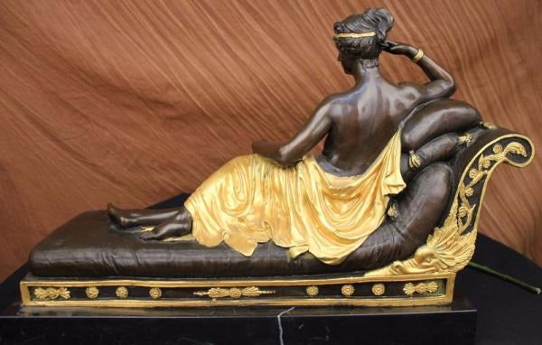 Bronze Sculpture Gold Patina Hand Made by Lost Wax Method Gorgeous Woman