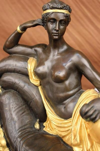 Bronze Sculpture Gold Patina Hand Made by Lost Wax Method Gorgeous Woman