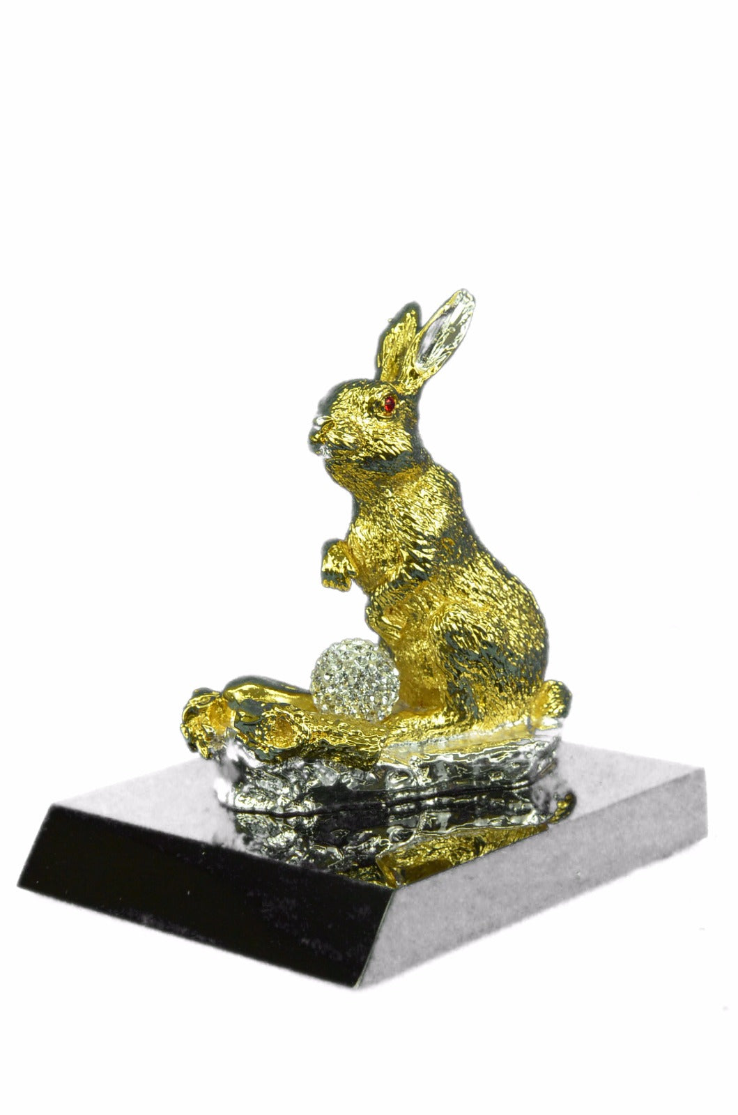 Collectible Bronze Statue DEAL Rabbit Garden Bunny Art Decor Hotcast 24K Gold