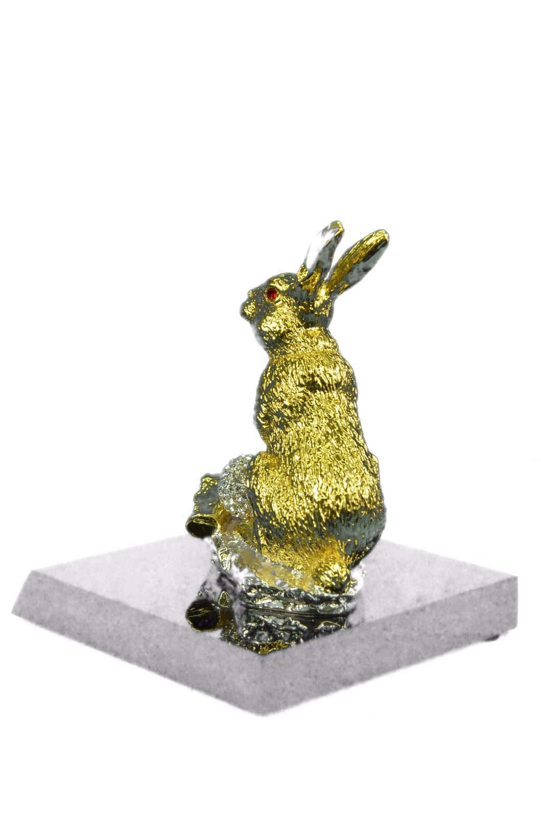 Collectible Bronze Statue DEAL Rabbit Garden Bunny Art Decor Hotcast 24K Gold