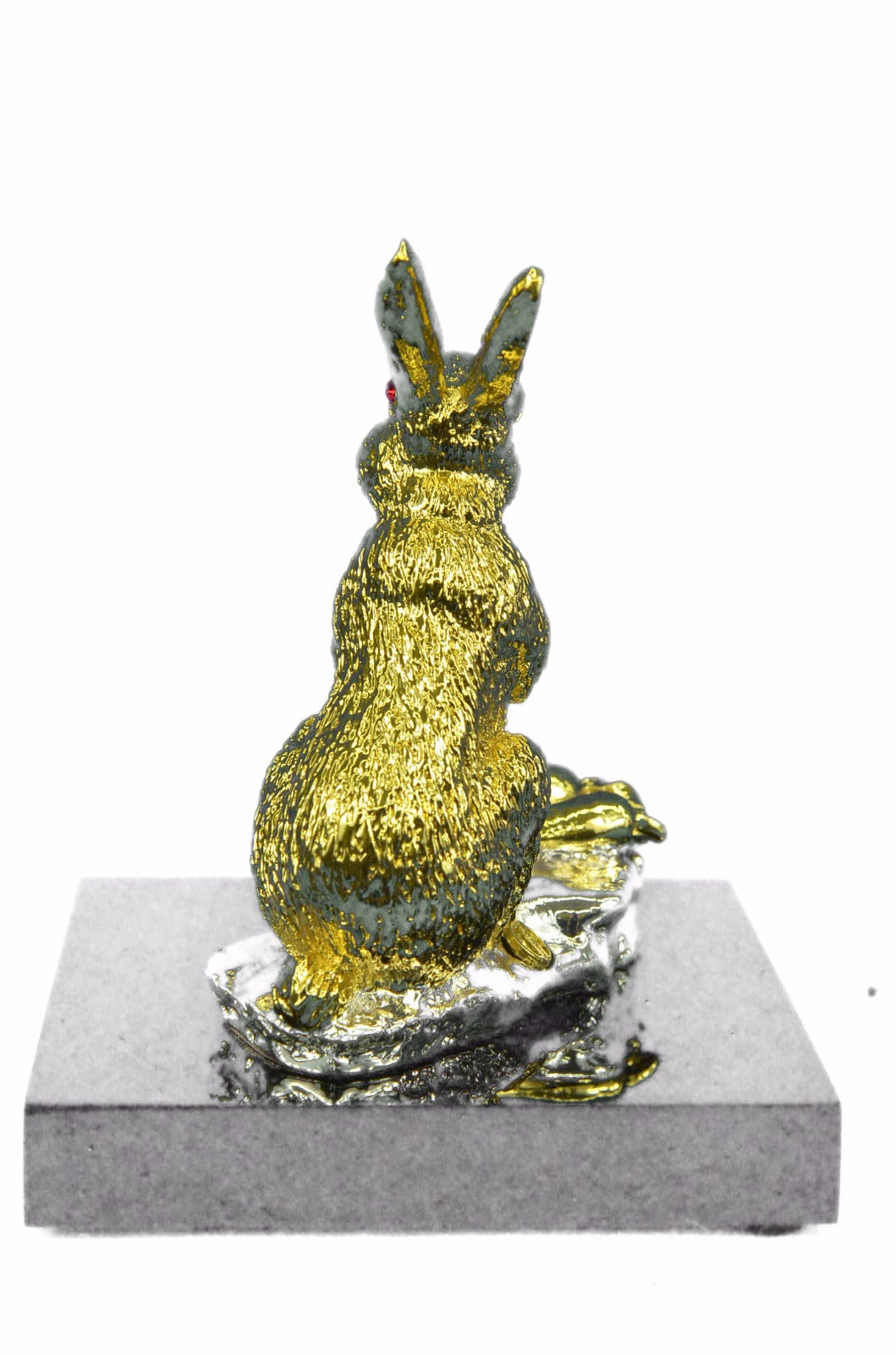 Collectible Bronze Statue DEAL Rabbit Garden Bunny Art Decor Hotcast 24K Gold