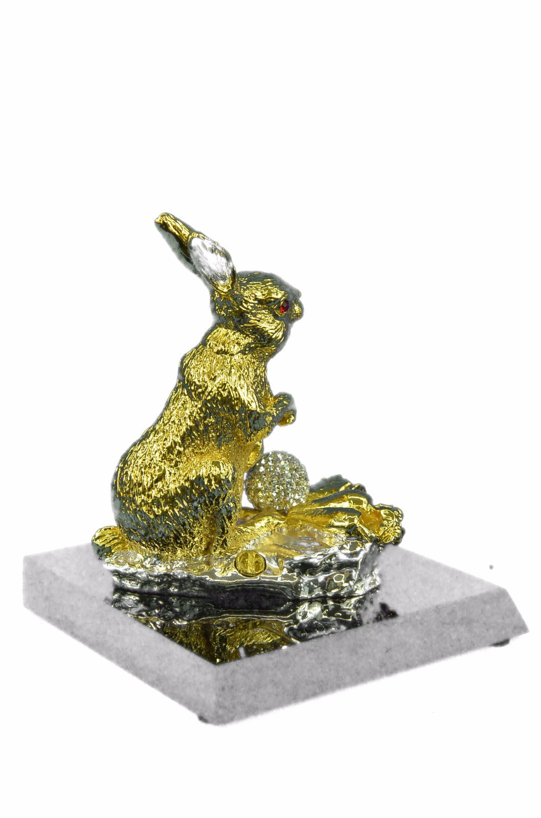 Collectible Bronze Statue DEAL Rabbit Garden Bunny Art Decor Hotcast 24K Gold