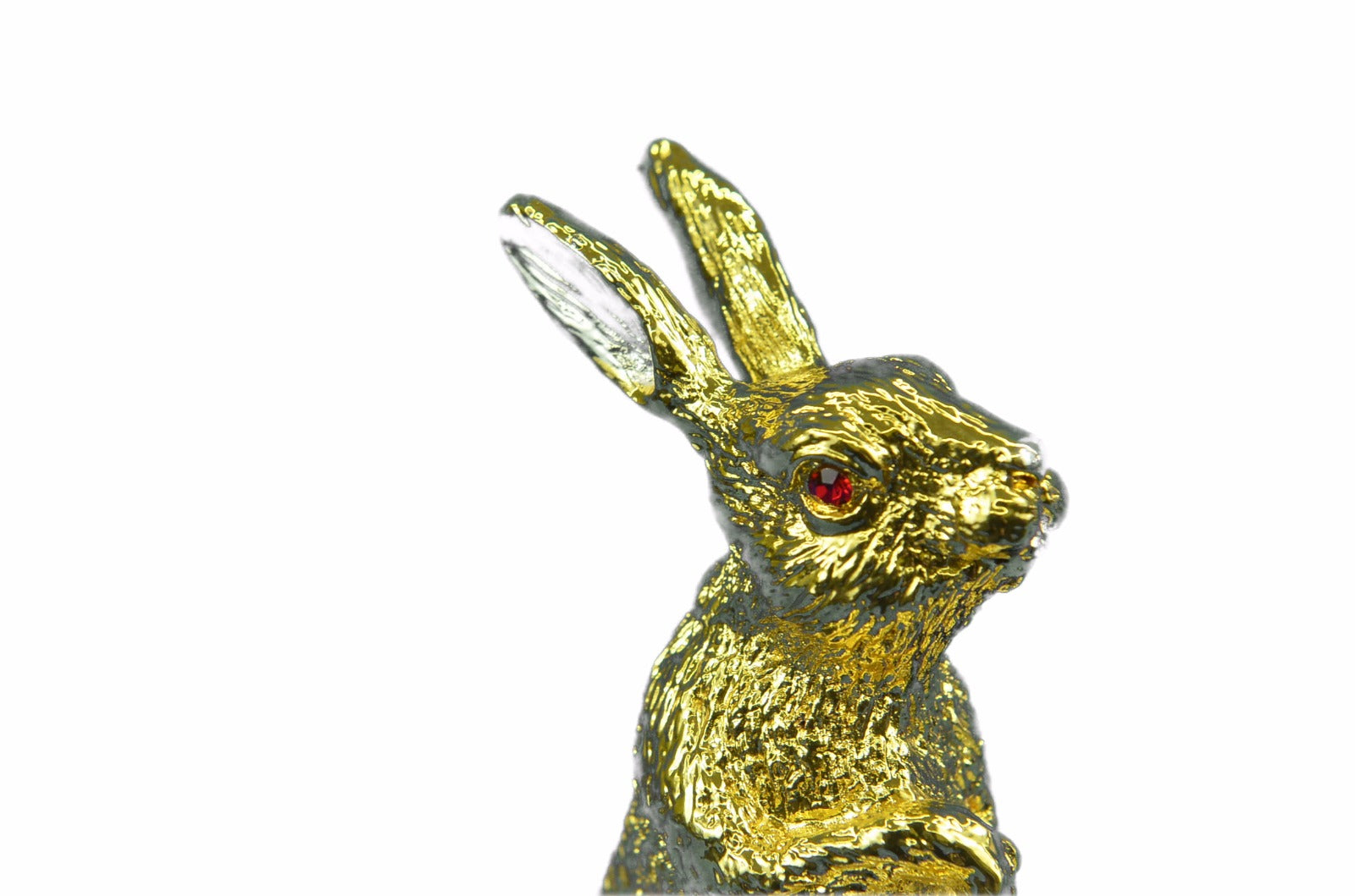 Collectible Bronze Statue DEAL Rabbit Garden Bunny Art Decor Hotcast 24K Gold