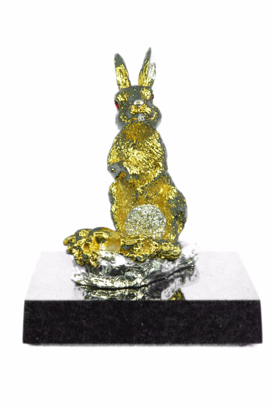 Collectible Bronze Statue DEAL Rabbit Garden Bunny Art Decor Hotcast 24K Gold