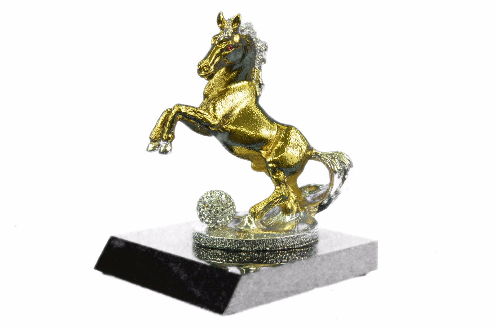 Collector Edition Stallion Wild Arabian Horse Bronze Sculpture 24K Gold Art Gift