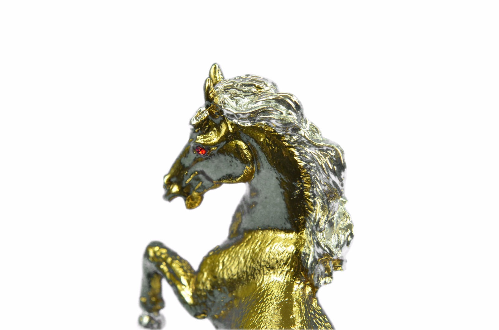 Collector Edition Stallion Wild Arabian Horse Bronze Sculpture 24K Gold Art Gift