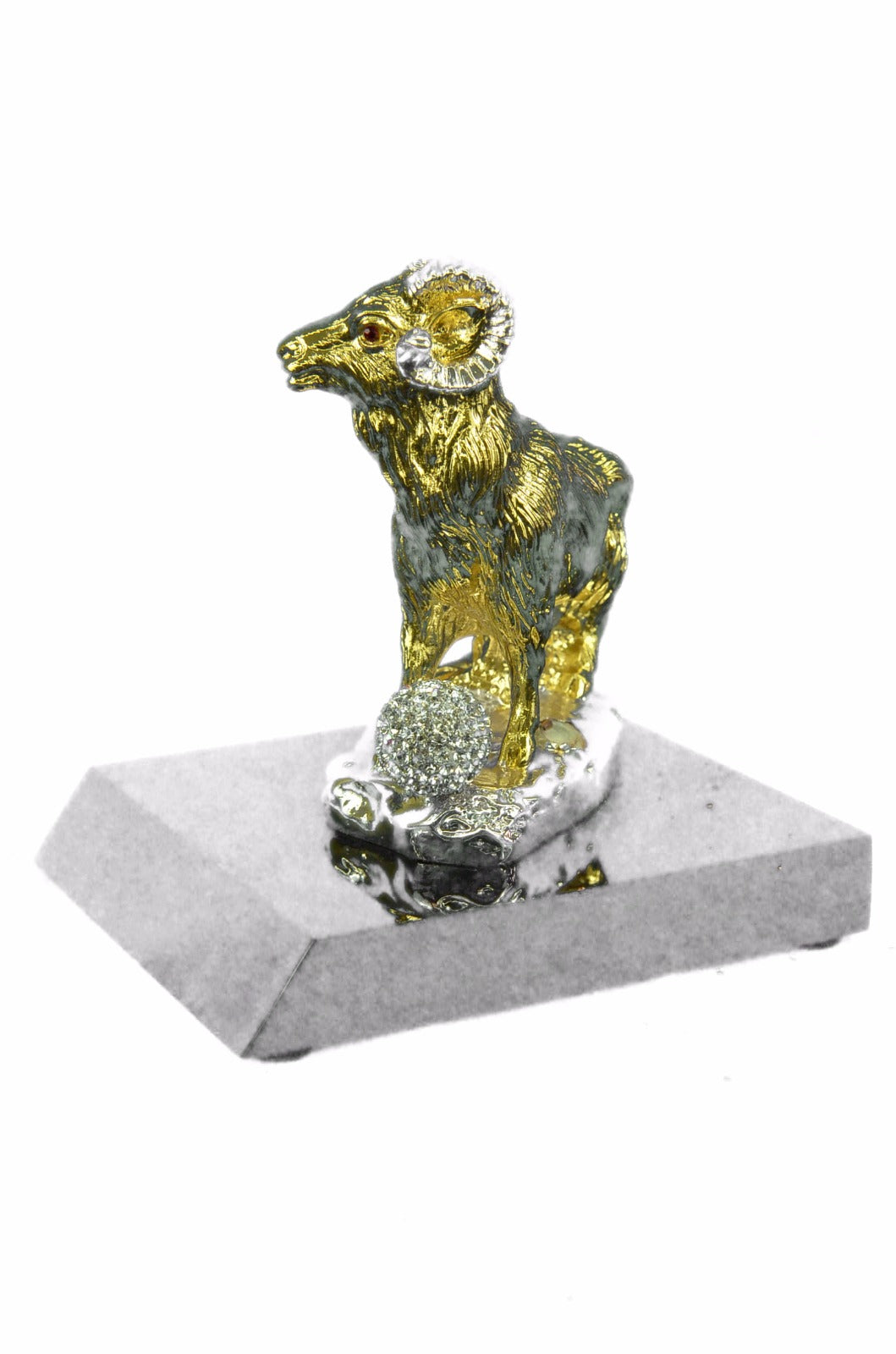 CLEARANCE SALE Metal Shaggy Sheep or Ram Sculpture Statue -24K Gold Patina! Gift