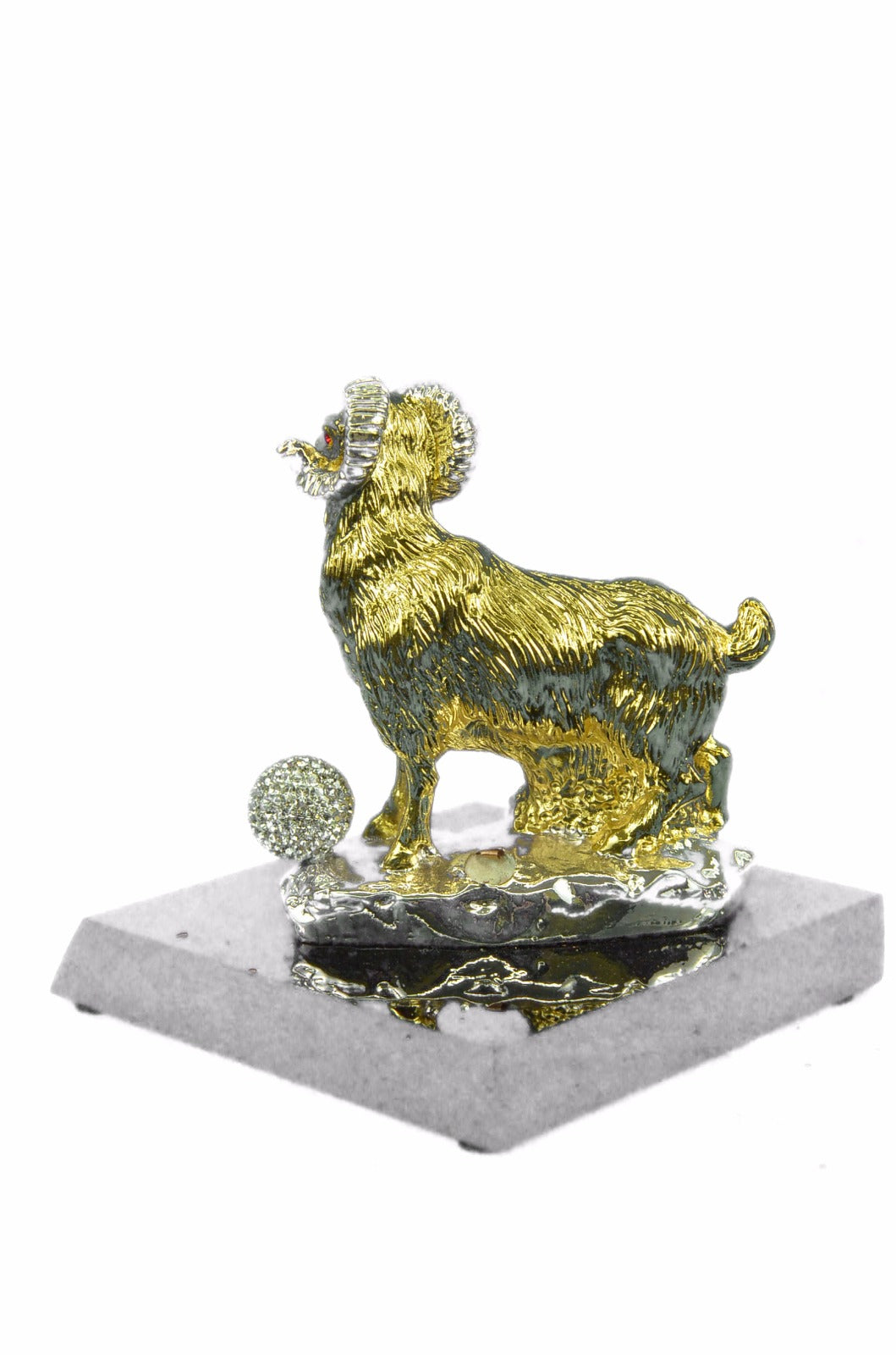 CLEARANCE SALE Metal Shaggy Sheep or Ram Sculpture Statue -24K Gold Patina! Gift