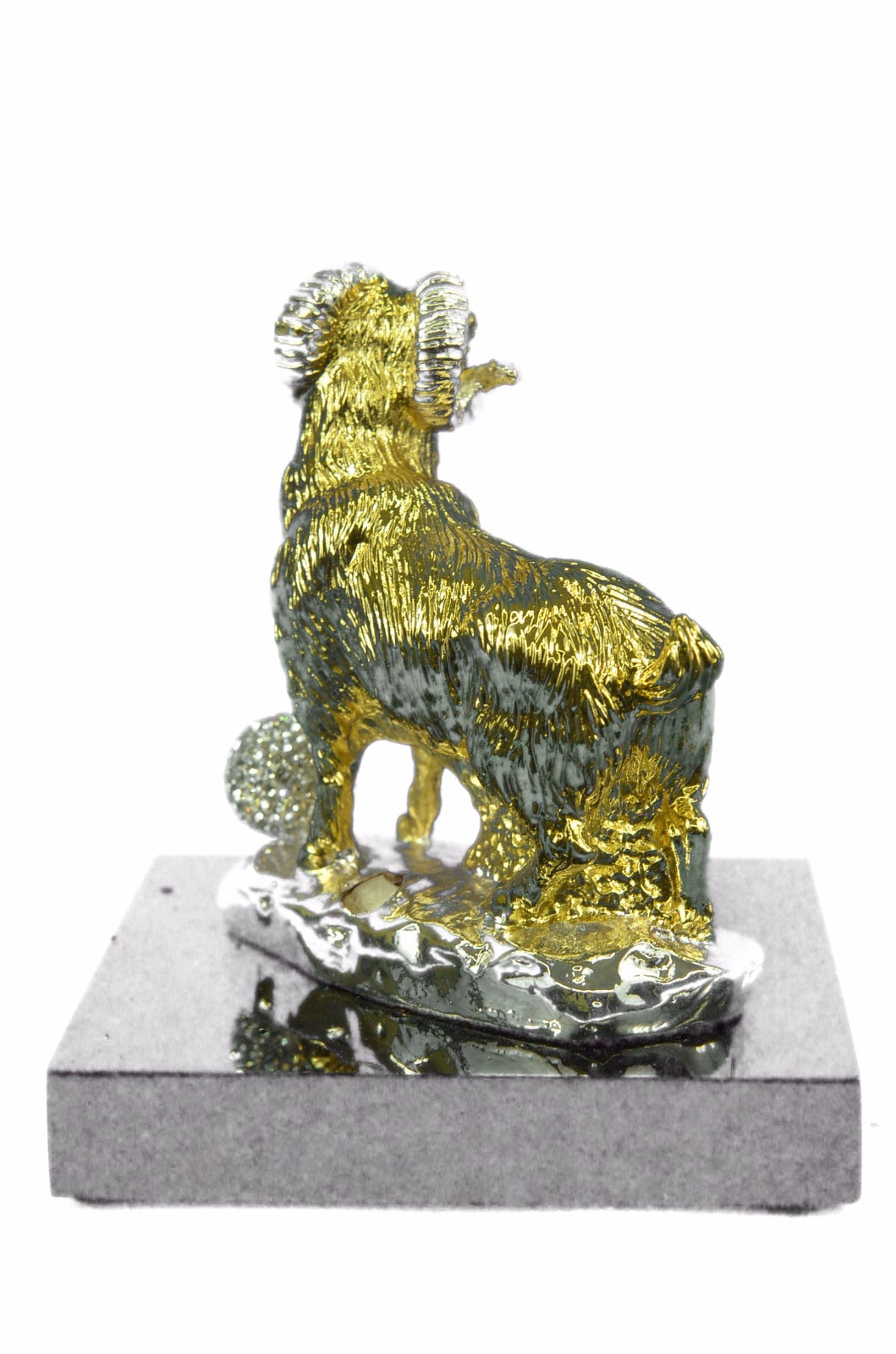 CLEARANCE SALE Metal Shaggy Sheep or Ram Sculpture Statue -24K Gold Patina! Gift