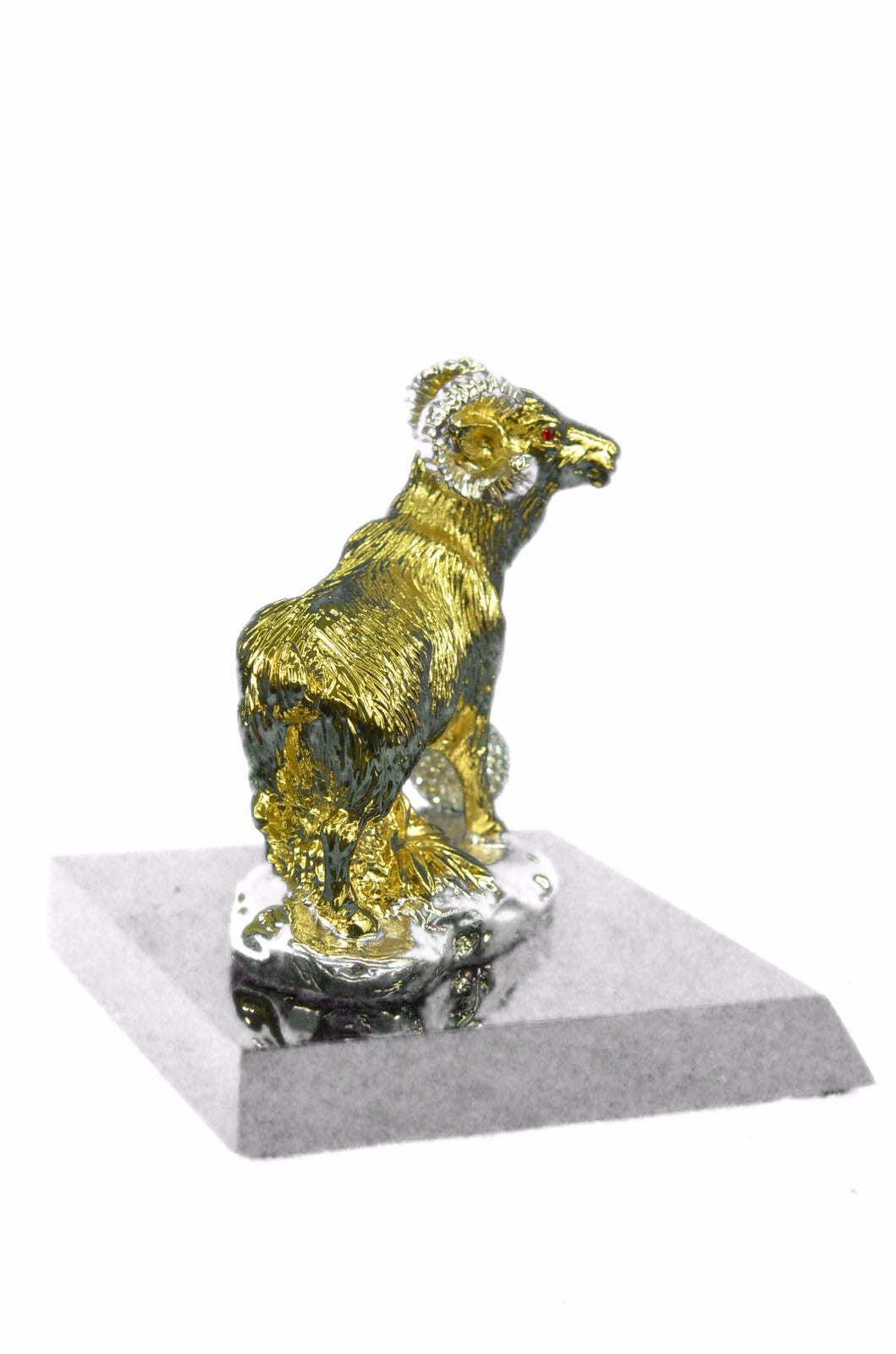 CLEARANCE SALE Metal Shaggy Sheep or Ram Sculpture Statue -24K Gold Patina! Gift