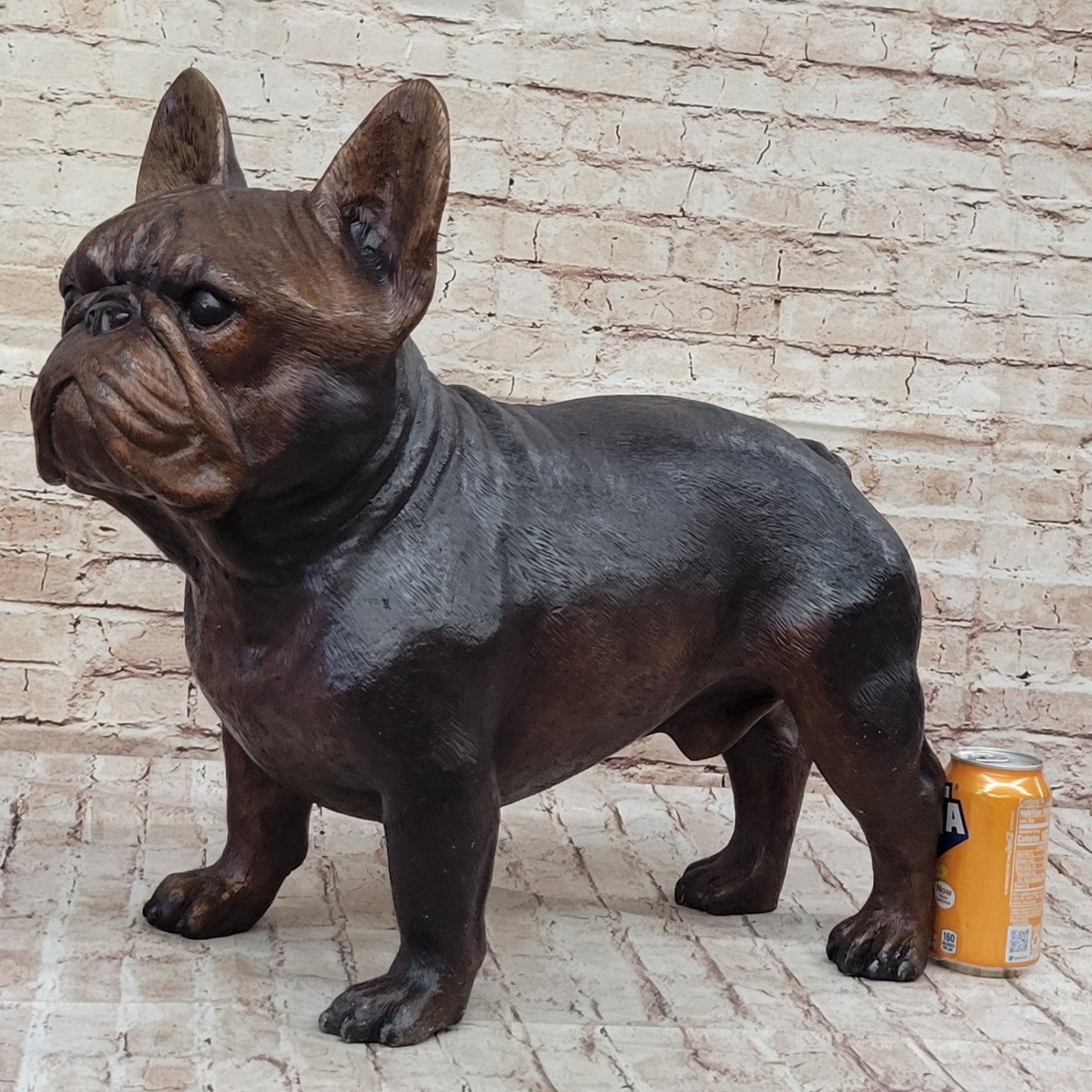 Extra Large Bulldog Bronze Sculpture: Hand Made by Moigniez for Home Decor