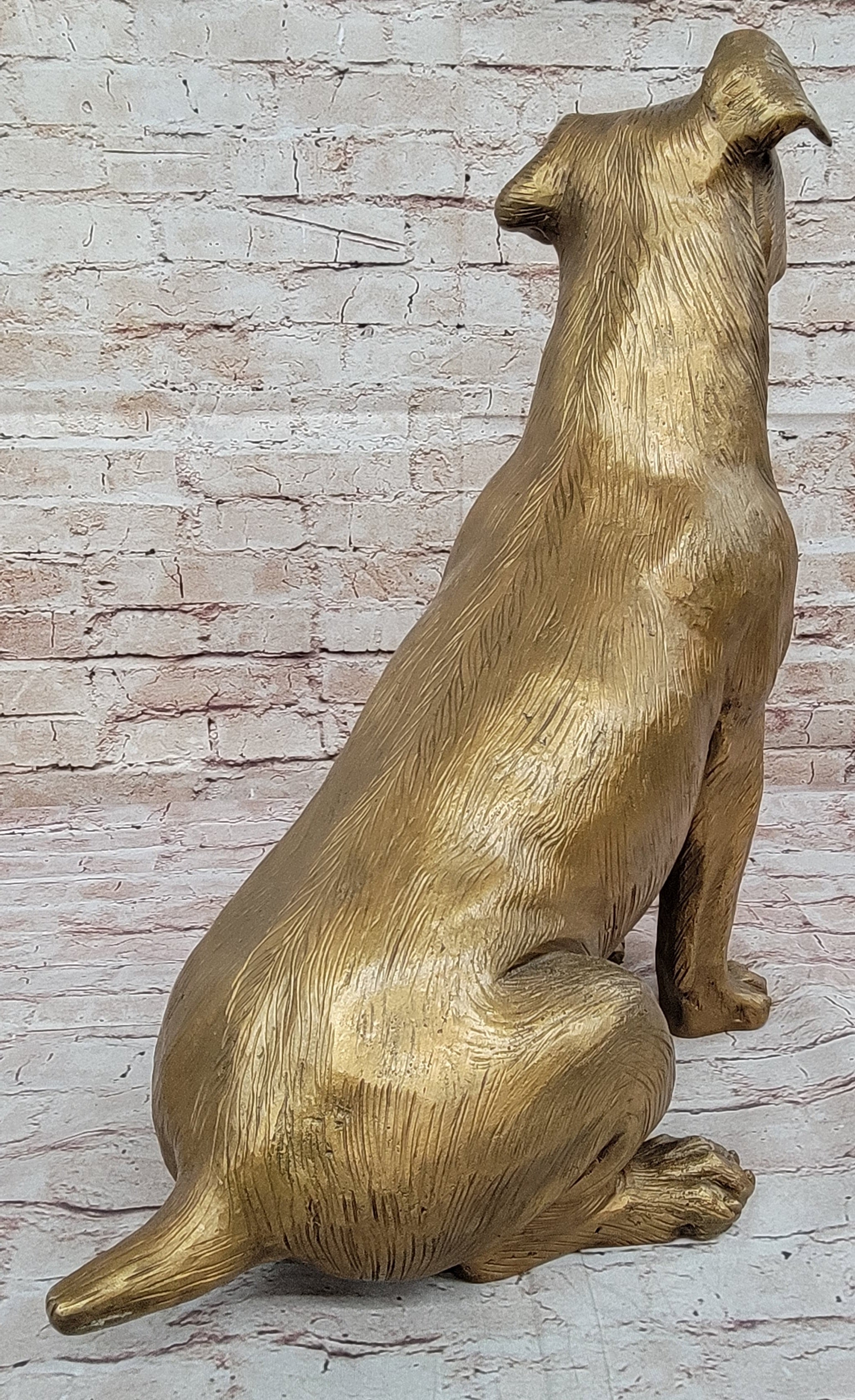 Lost Wax Life Size Jack Russell Terrier Dog Bronze Sculpture Statue Decor