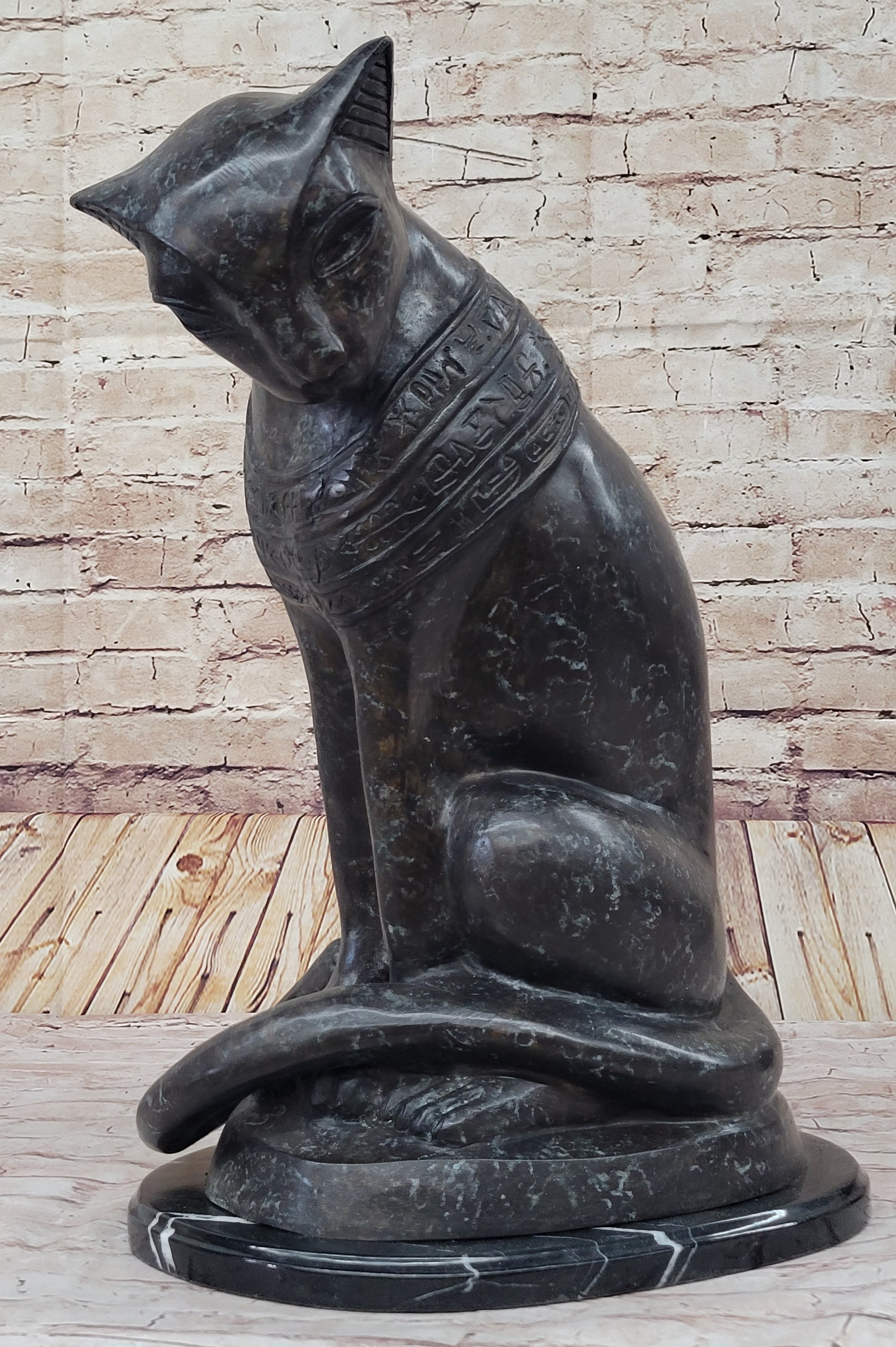 Egyptian Bronze Cat beautiful rare antiquity Lost Wax Method Artwork