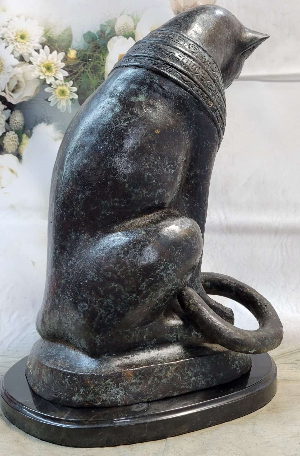 Egyptian Bronze Cat beautiful rare antiquity Lost Wax Method Artwork