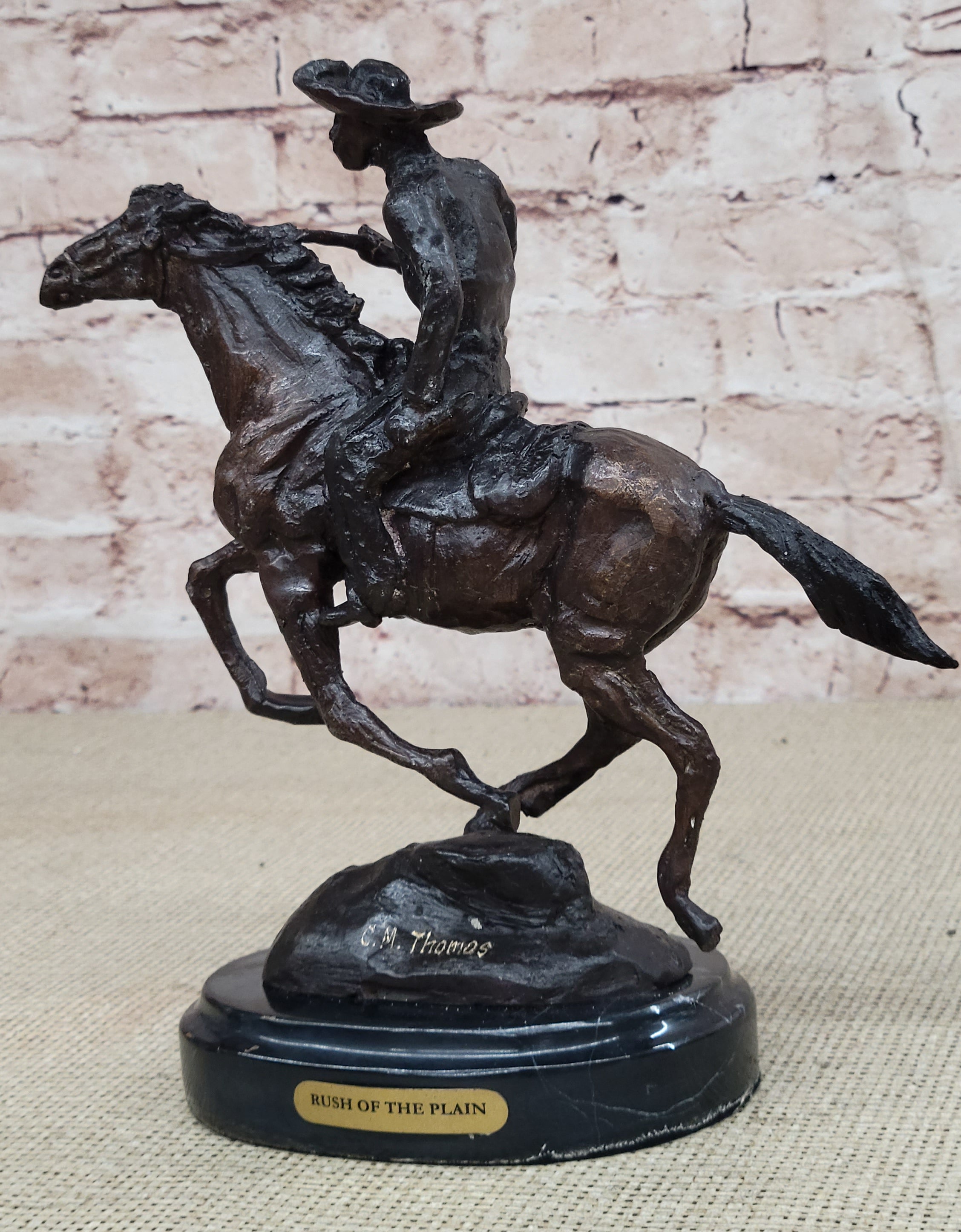 Handcrafted bronze sculpture SALE Horse Riding Man Trooper Frederic Remington