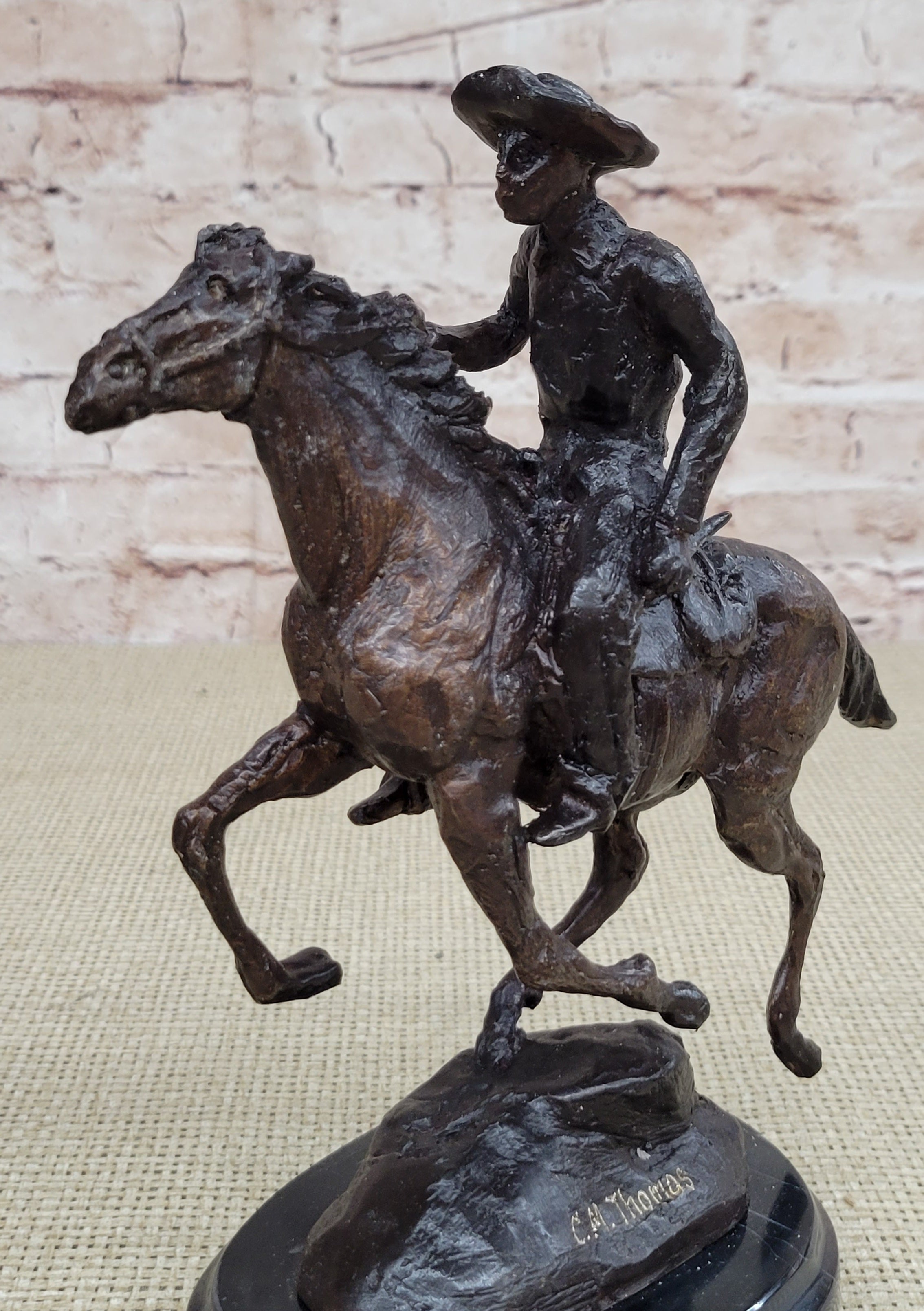 Handcrafted bronze sculpture SALE Horse Riding Man Trooper Frederic Remington