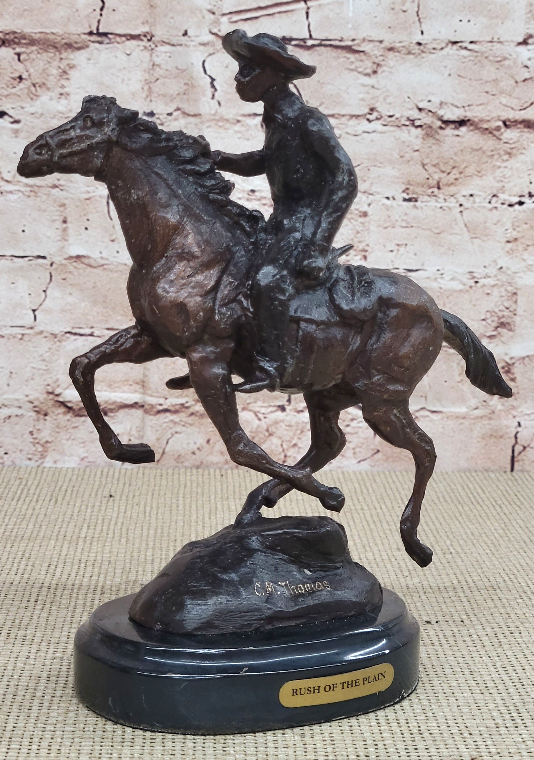 Handcrafted bronze sculpture SALE Horse Riding Man Trooper Frederic Remington