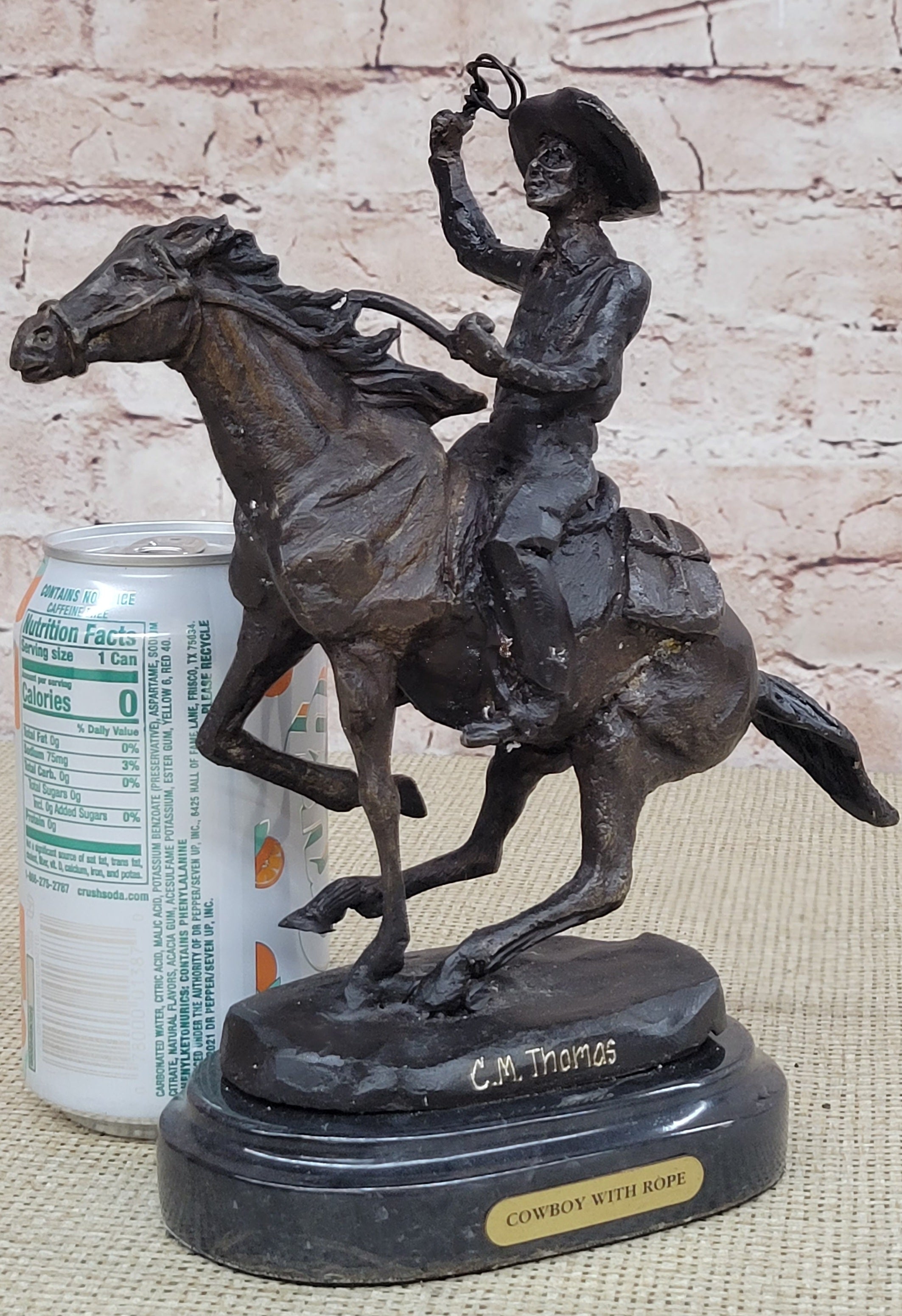 Handcrafted bronze sculpture SALE Western Horse On Cowboy Seasoned Old West