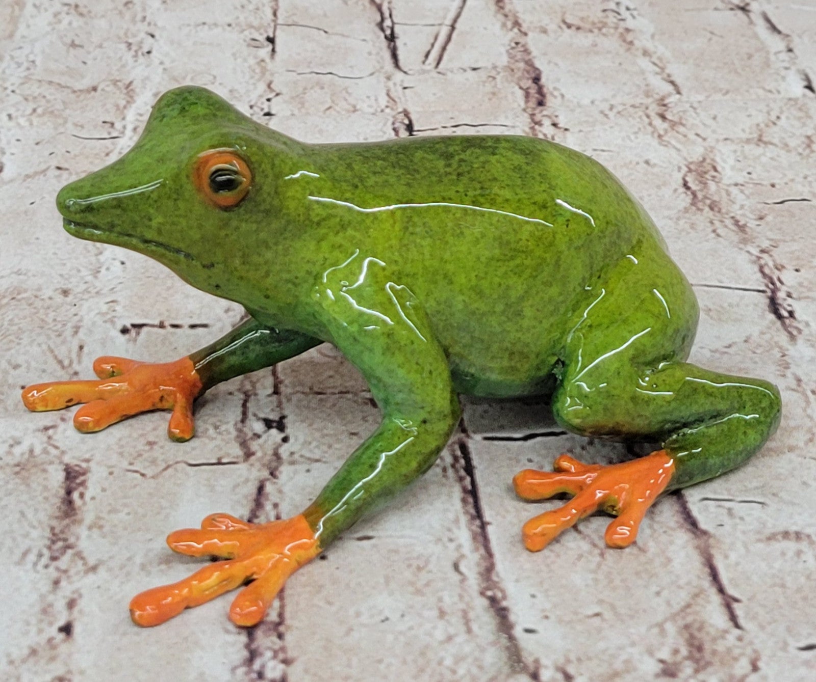 Collectible Bronze Frogman Sculpture Statue Numbered Forest Baby Toad Figure