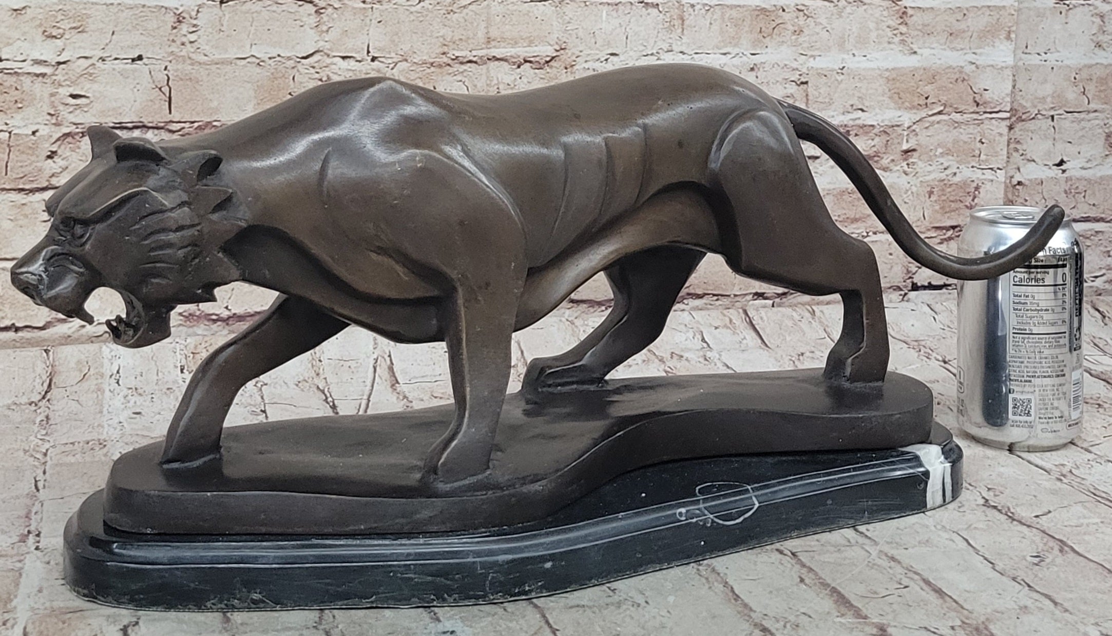 Wildlife Animal Tiger Bronze Sculpture Abstract Modern Henry Moore Tribute Art