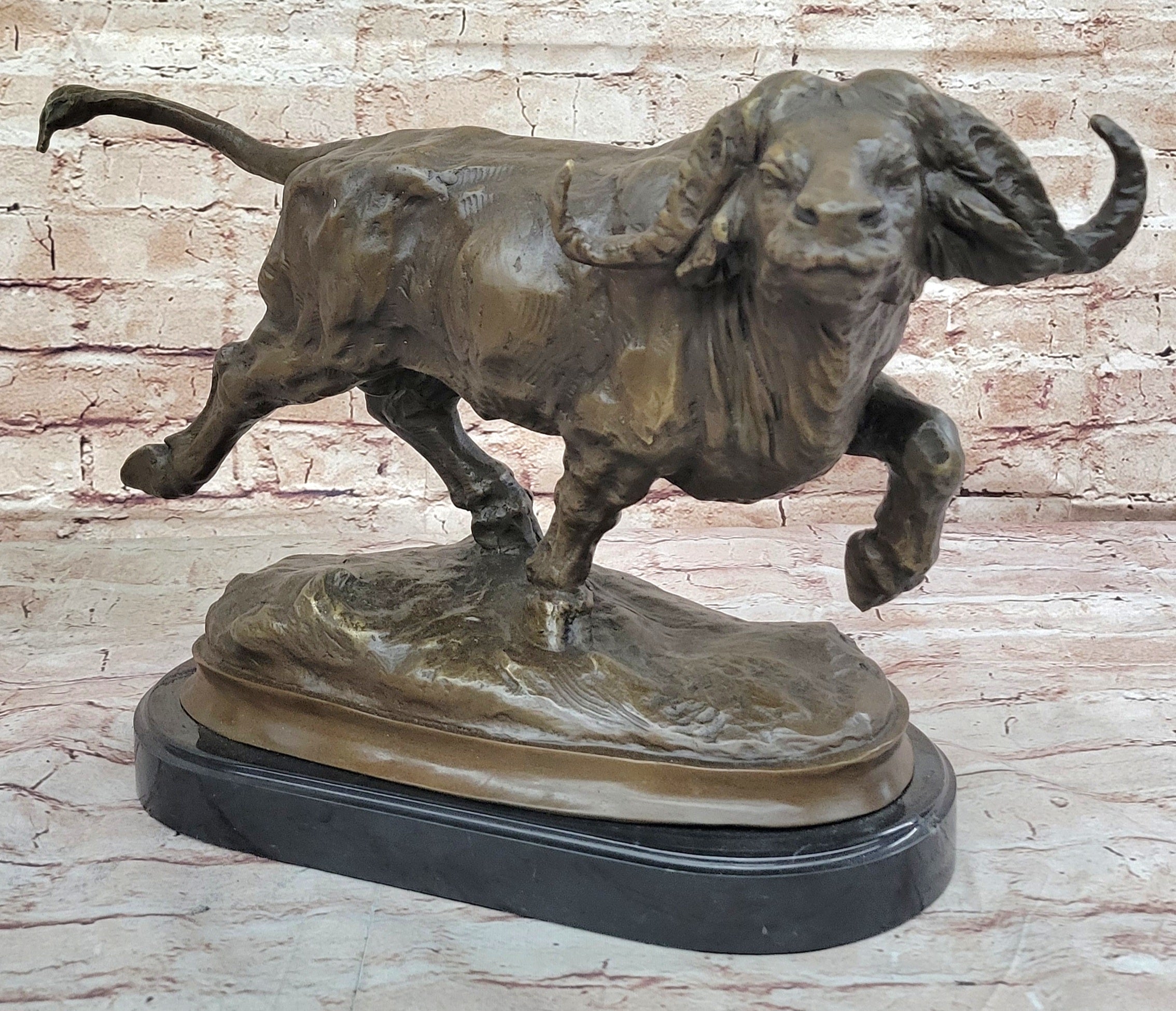 Hot Cast Cape Water Buffalo Bronze Sculpture Detailed 27 LBS Statue Figurine