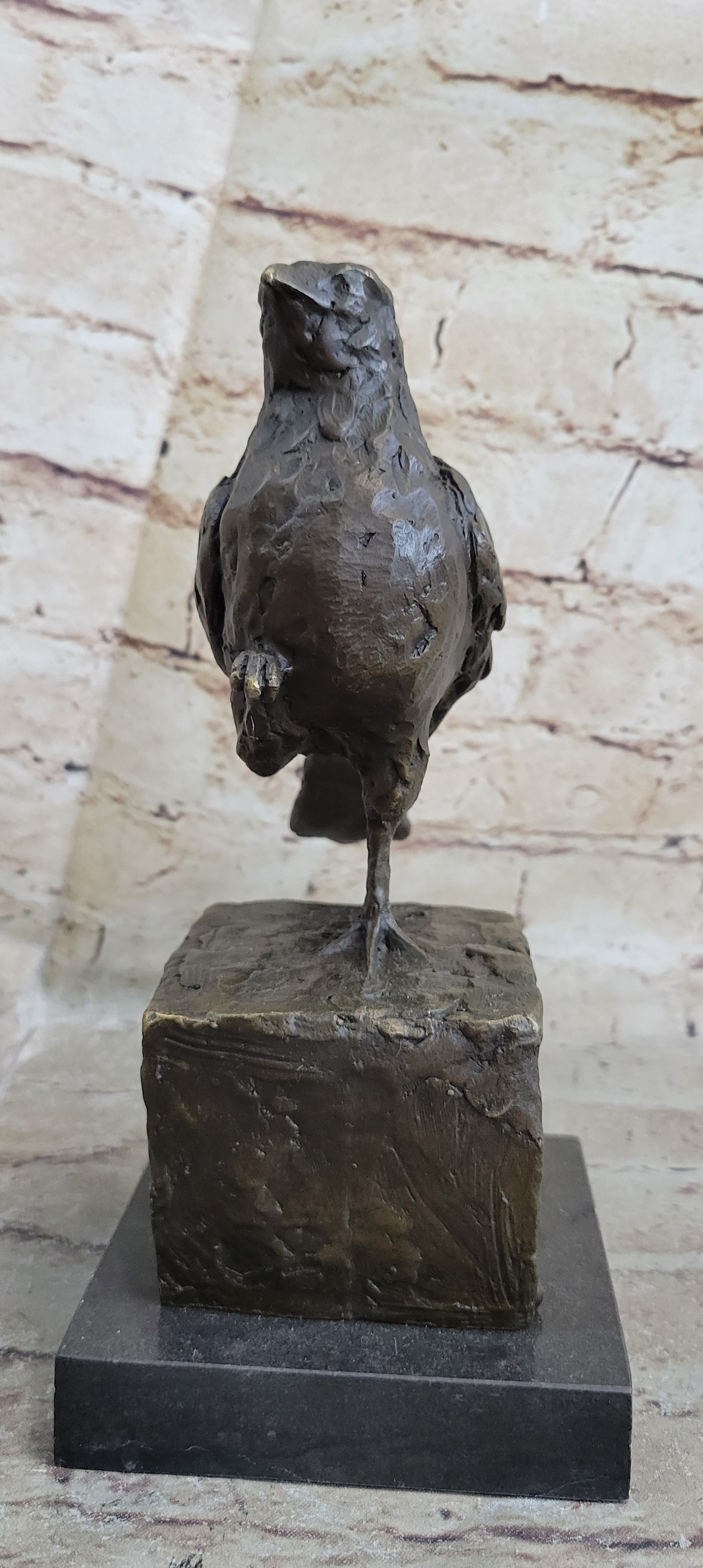 RARE MILO AUSTRIAN SPARROW PIGEON BRONZE SCULPTUTURE MARBLE BASE FIGURINE FIGURE