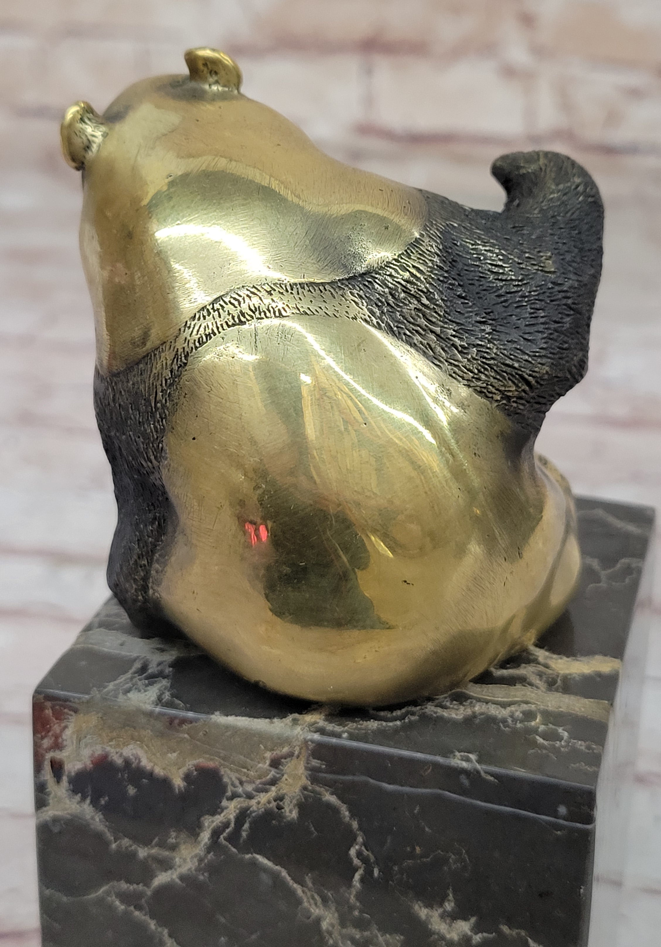 Art Deco Chinese Panda Gilt Bronze Masterpiece Hot Cast Sculpture Figure Sale