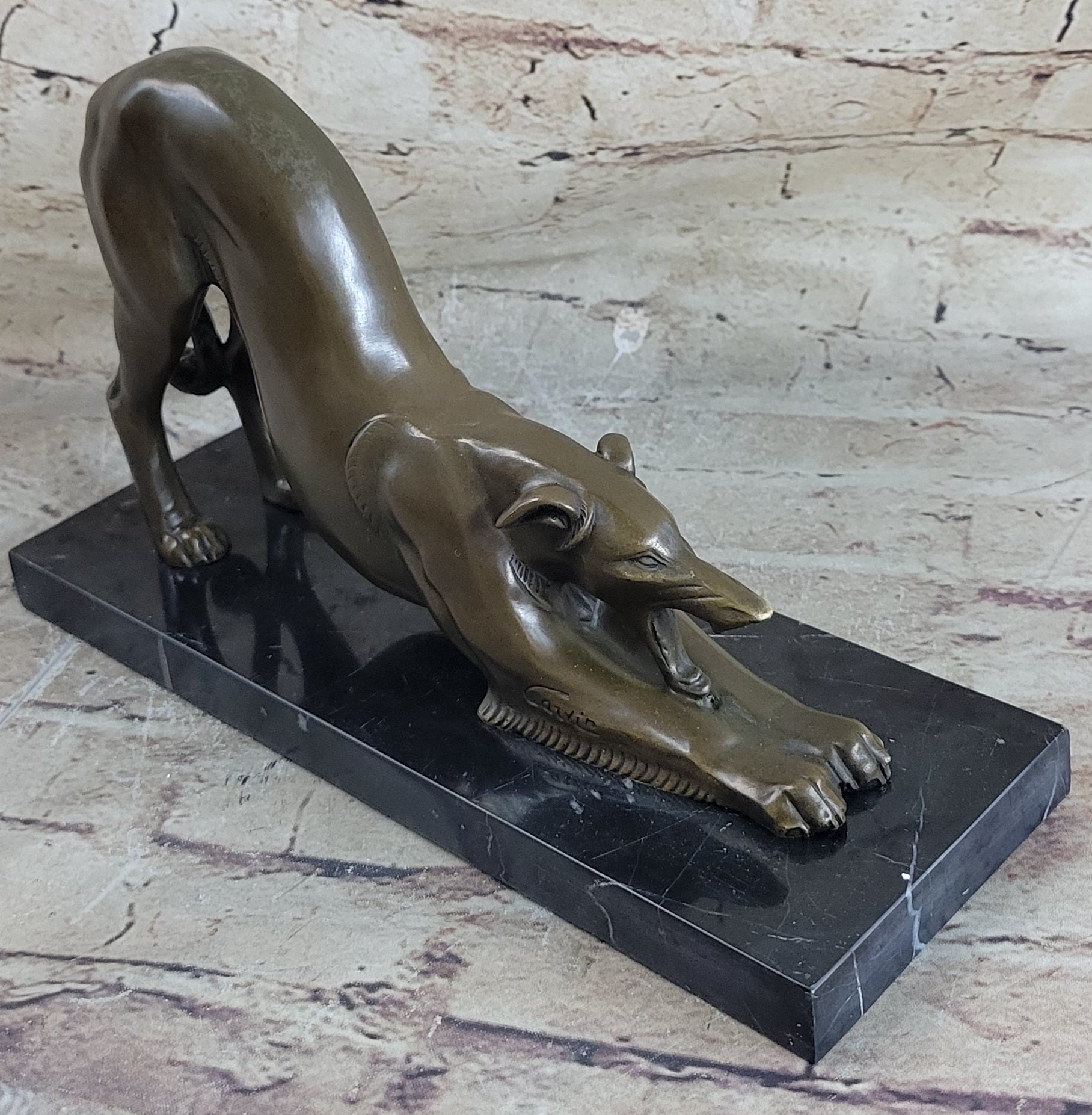 Greyhound Retired Rescued Adopted Racing Sighthound Bronze Marble Statue Gift