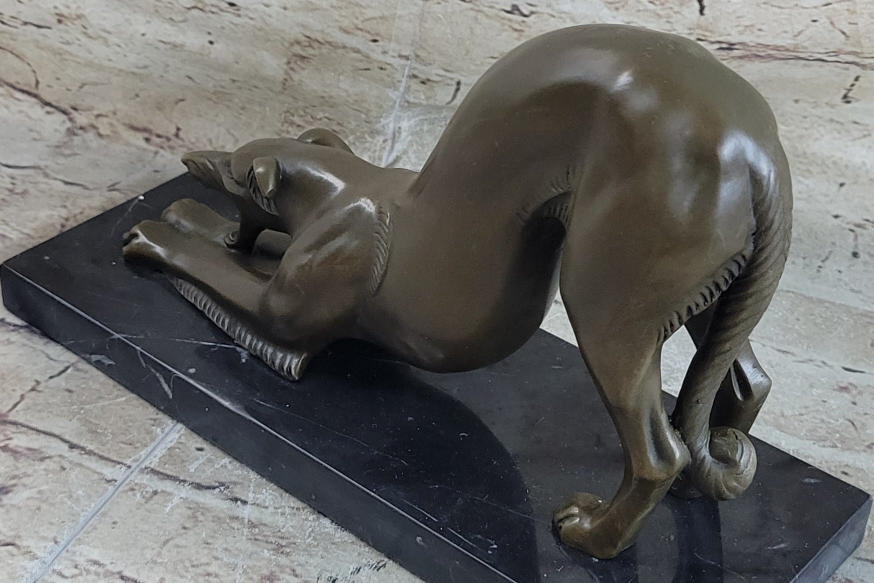 Greyhound Retired Rescued Adopted Racing Sighthound Bronze Marble Statue Gift