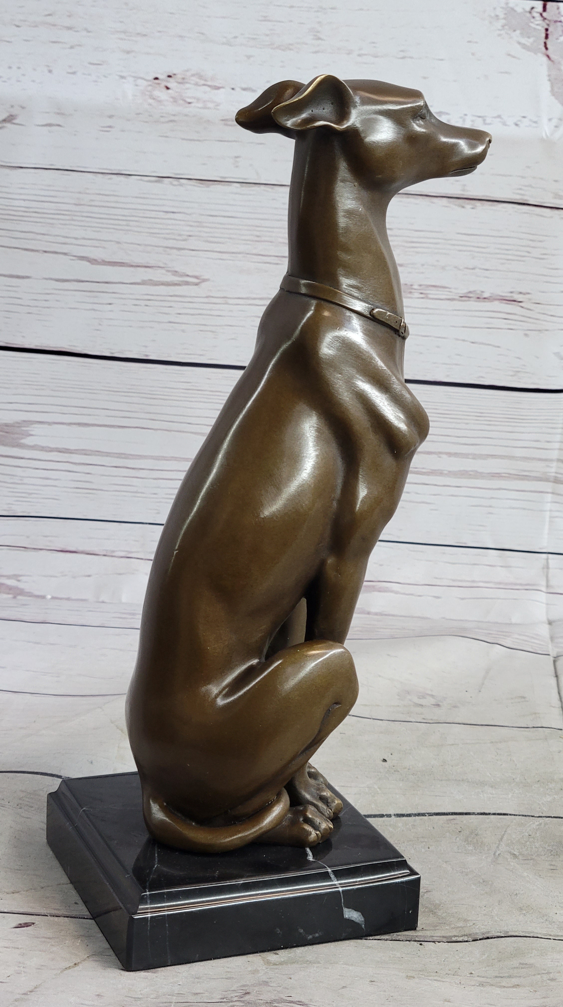 Greyhound Bronze French Artist Baryet Bronze Greyhound Sculpture Figurine Figure