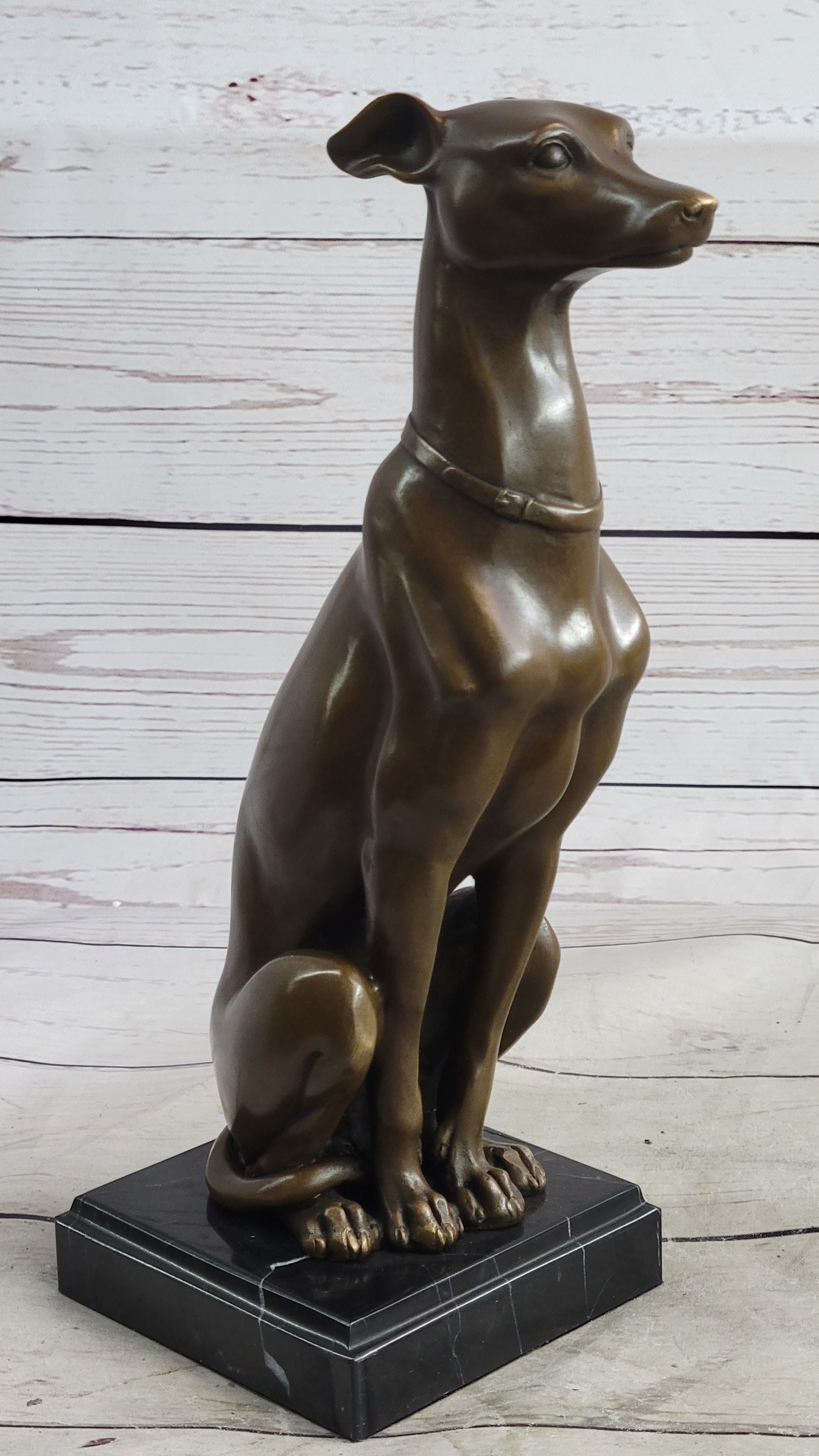 Greyhound Bronze French Artist Baryet Bronze Greyhound Sculpture Figurine Figure