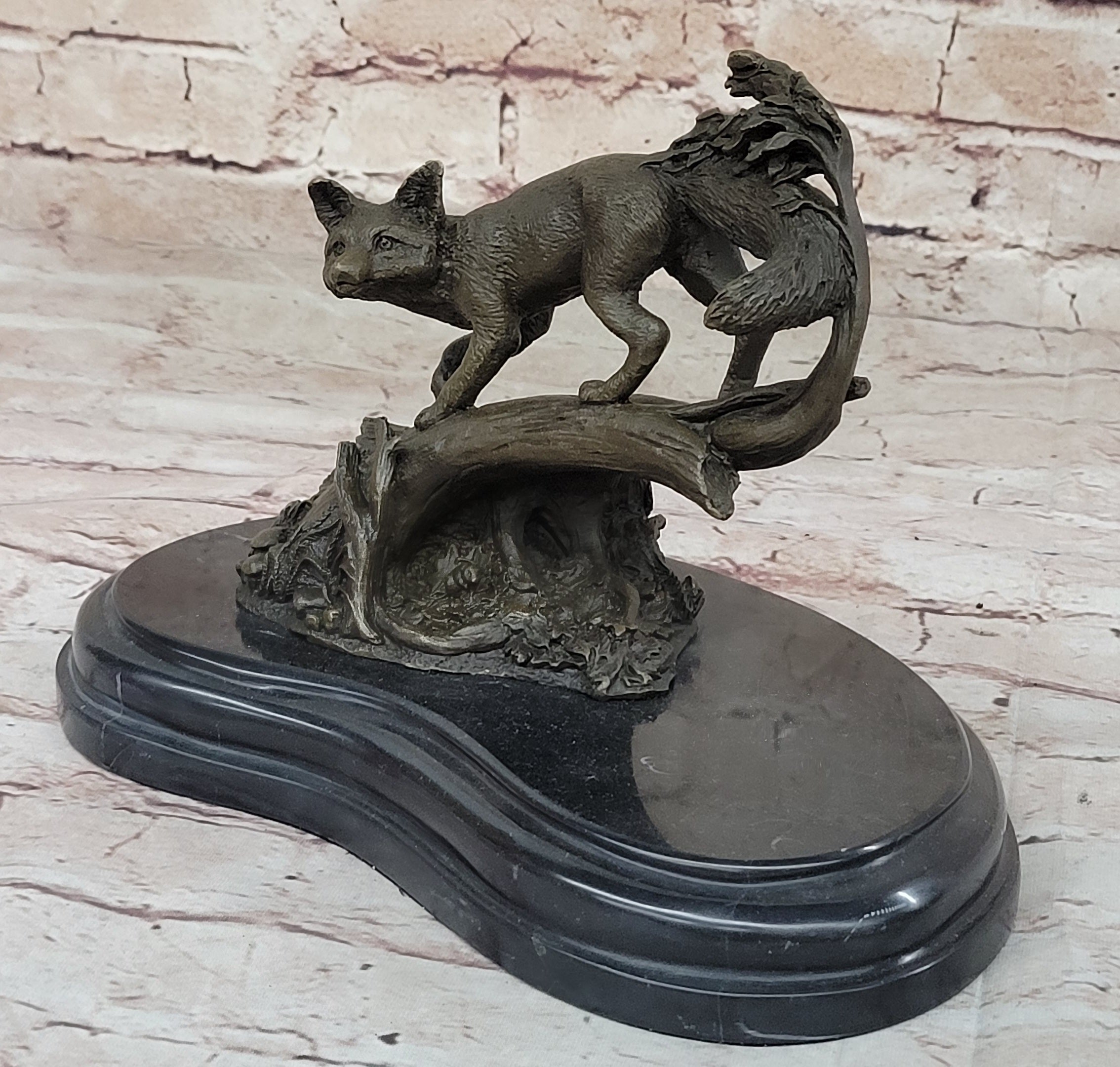 Hot Cast Fox Animal Smart Bronze Sculpture Figurine Museum Quality Figurine Sale