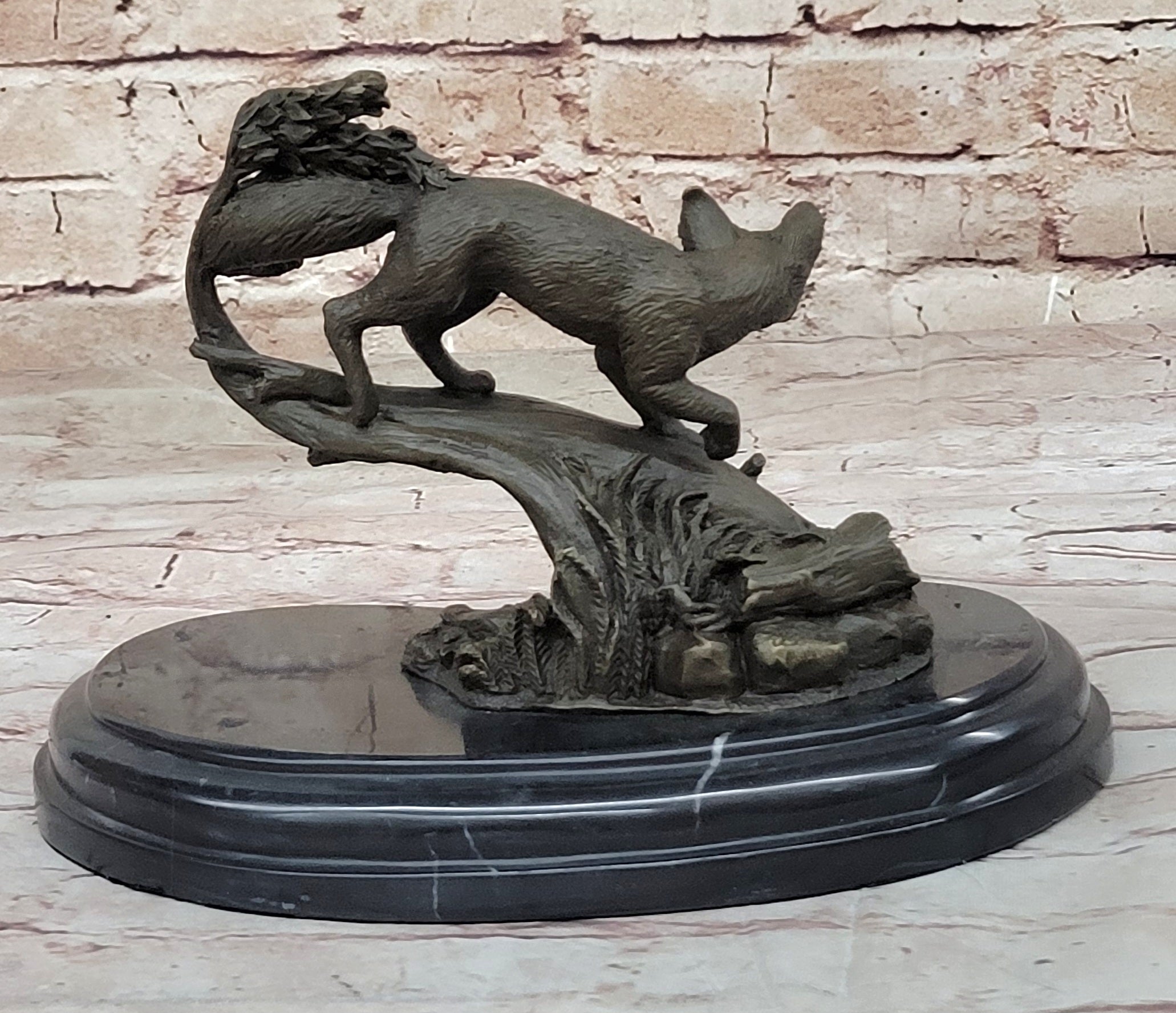 Hot Cast Fox Animal Smart Bronze Sculpture Figurine Museum Quality Figurine Sale