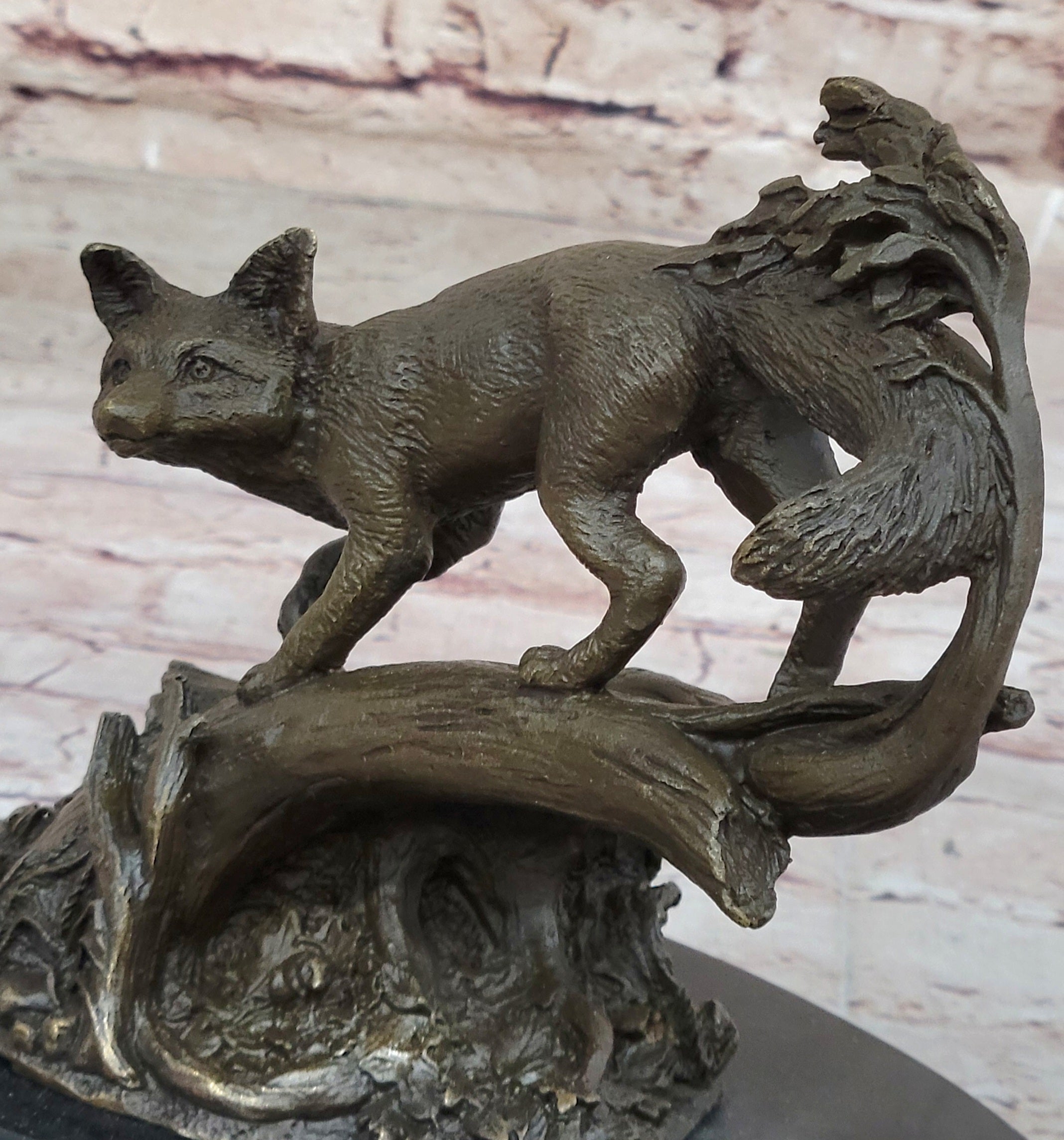 Hot Cast Fox Animal Smart Bronze Sculpture Figurine Museum Quality Figurine Sale