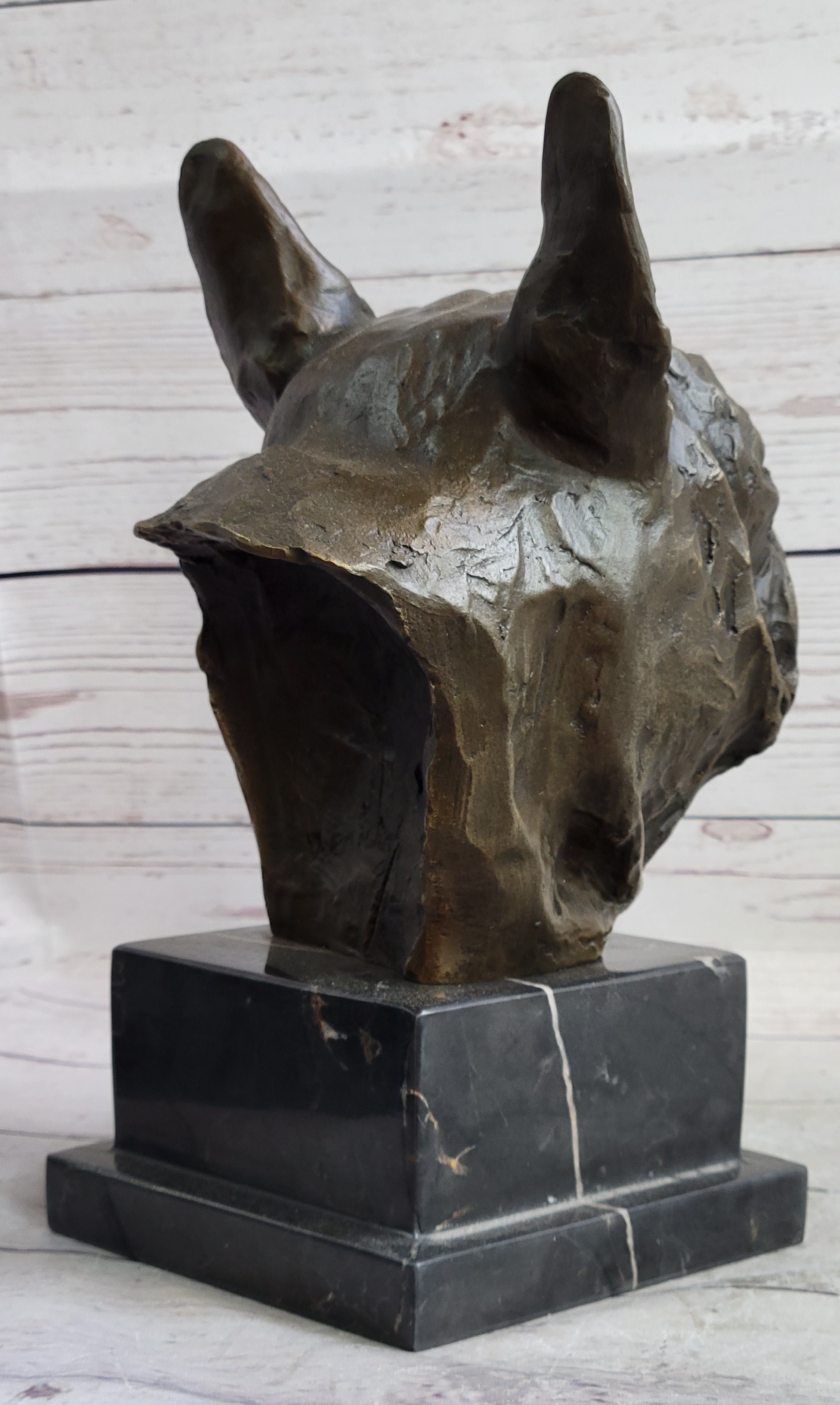 Hand Made Bulldog Bull Dog Genuine Solid Bronze Sculpture Figurine Figure