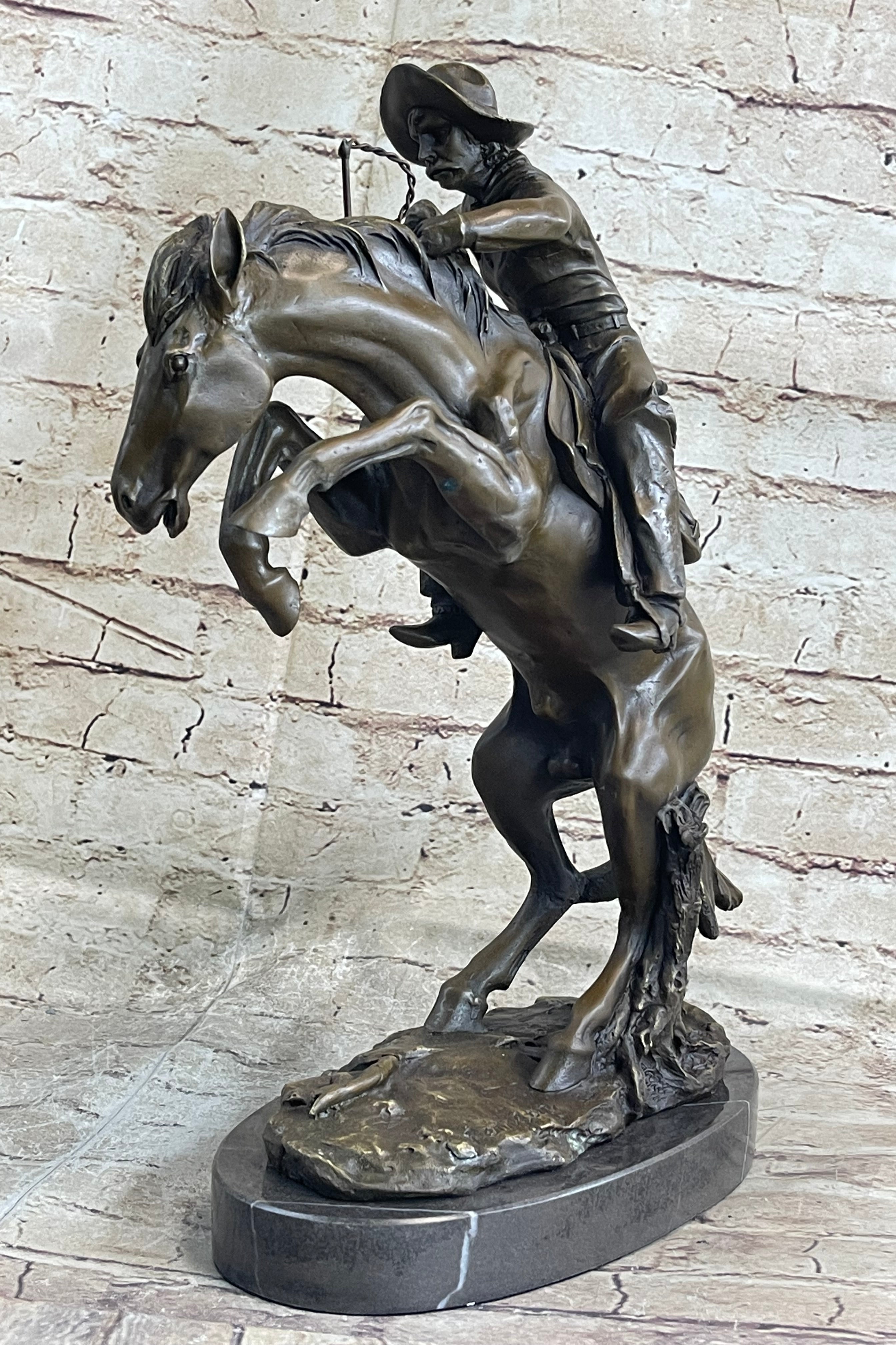 Handcrafted bronze sculpture SALE Remingto By Cowboy West Classic American Decor