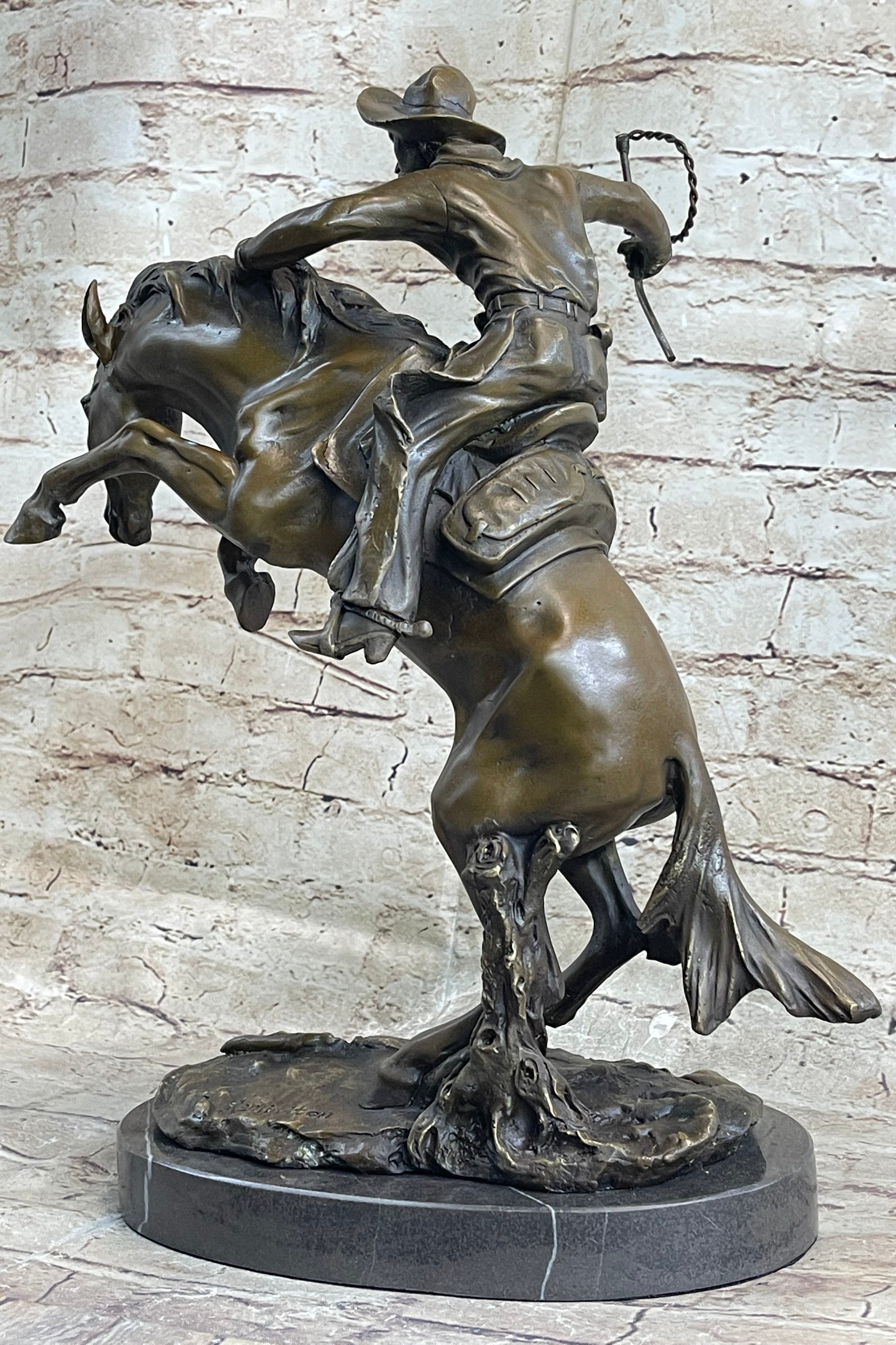 Handcrafted bronze sculpture SALE Remingto By Cowboy West Classic American Decor