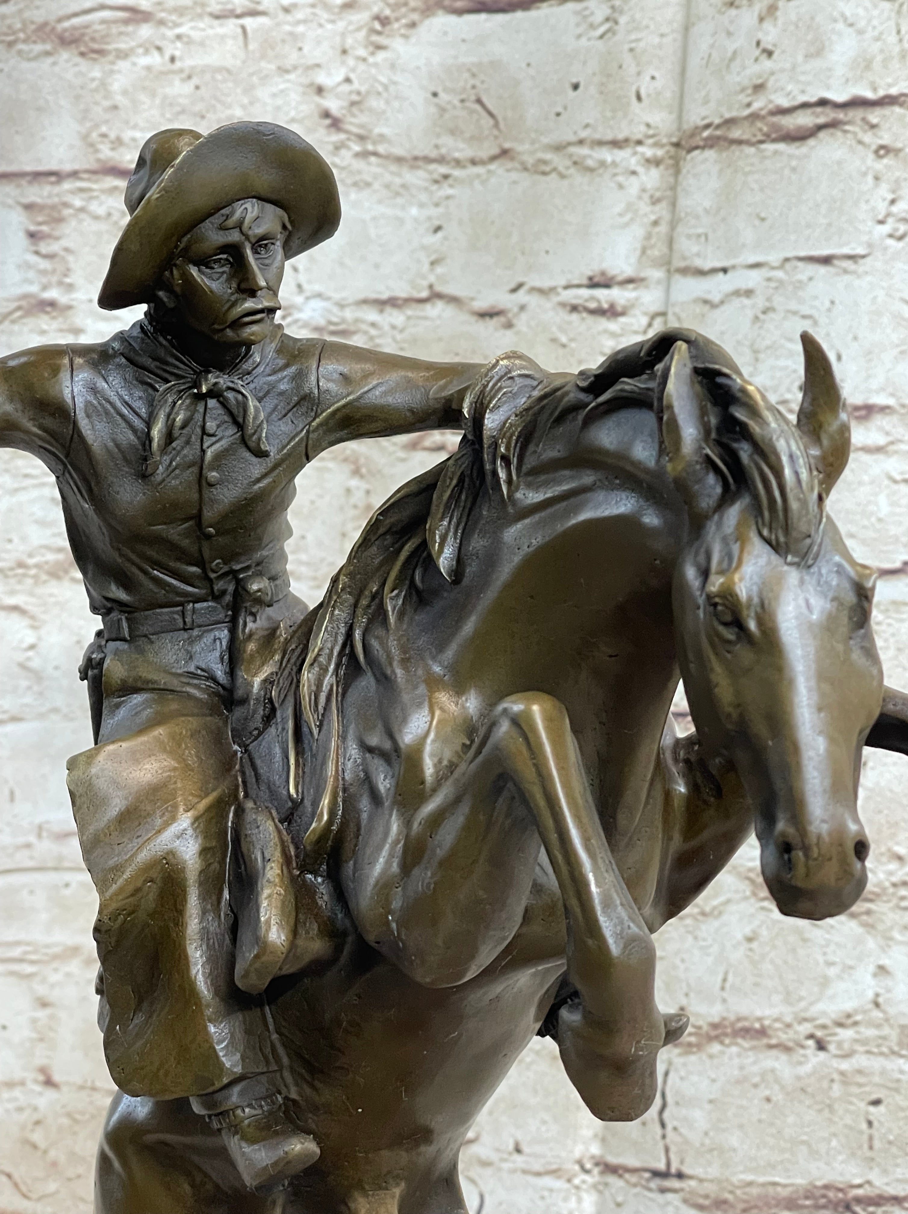 Handcrafted bronze sculpture SALE Remingto By Cowboy West Classic American Decor