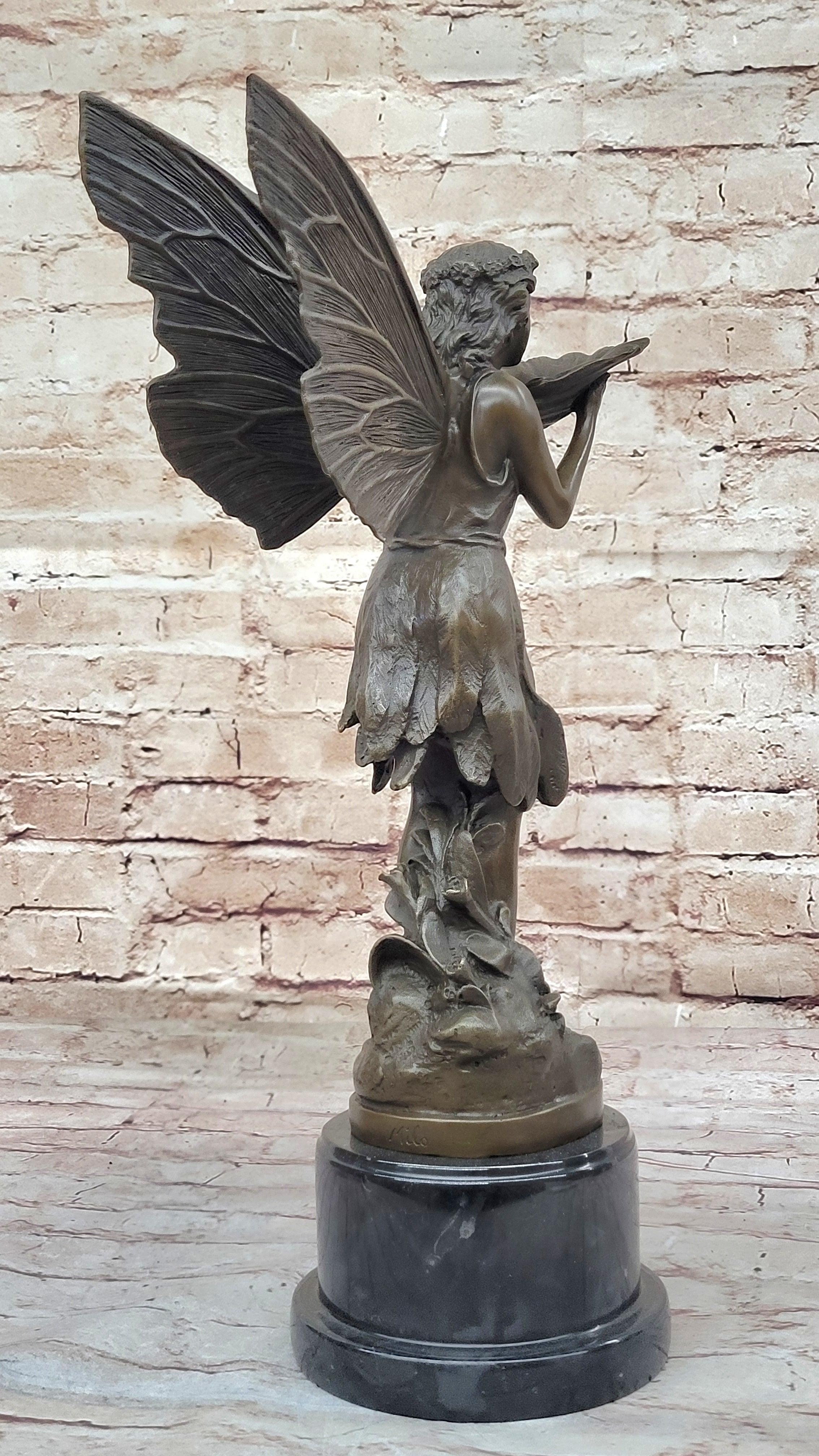 Art Deco Hot Cast fairy Angel Museum Quality Bronze Sculpture Statue Figurine LRG