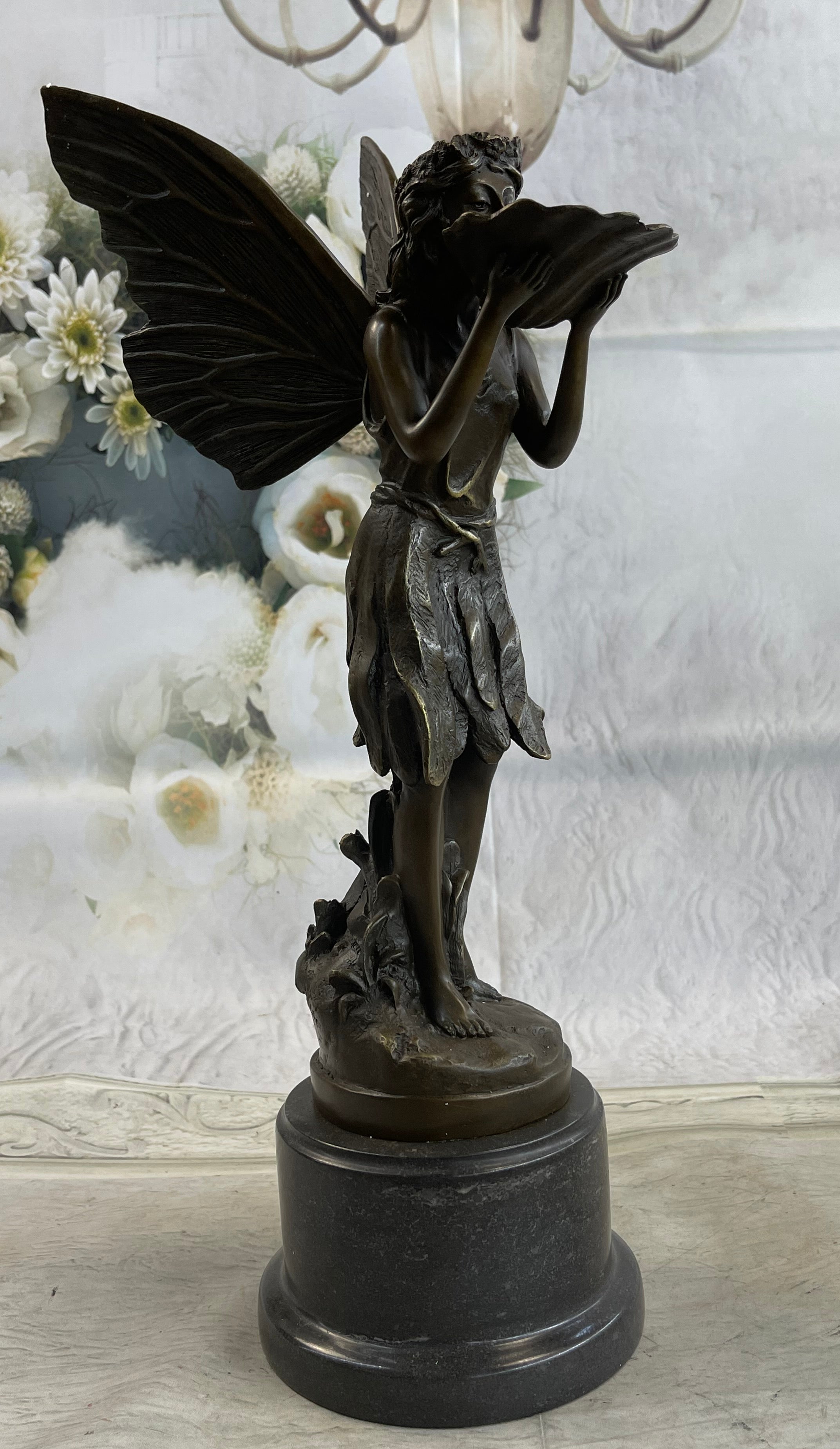 Art Deco Hot Cast fairy Angel Museum Quality Bronze Sculpture Statue Figurine LRG