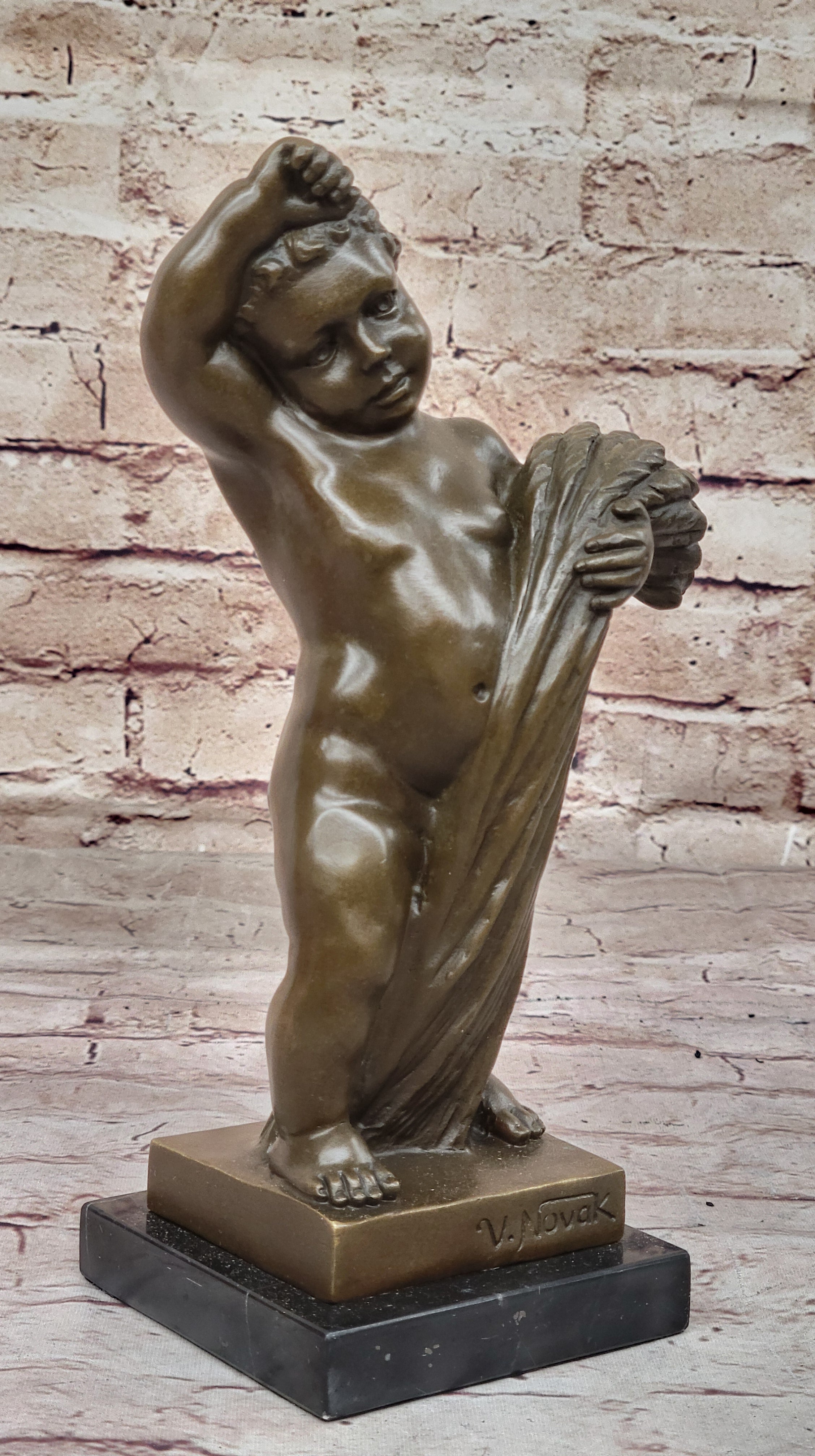 Fine Art Children`s Sculpture: Solid Bronze, Handcrafted by Novack Figurine