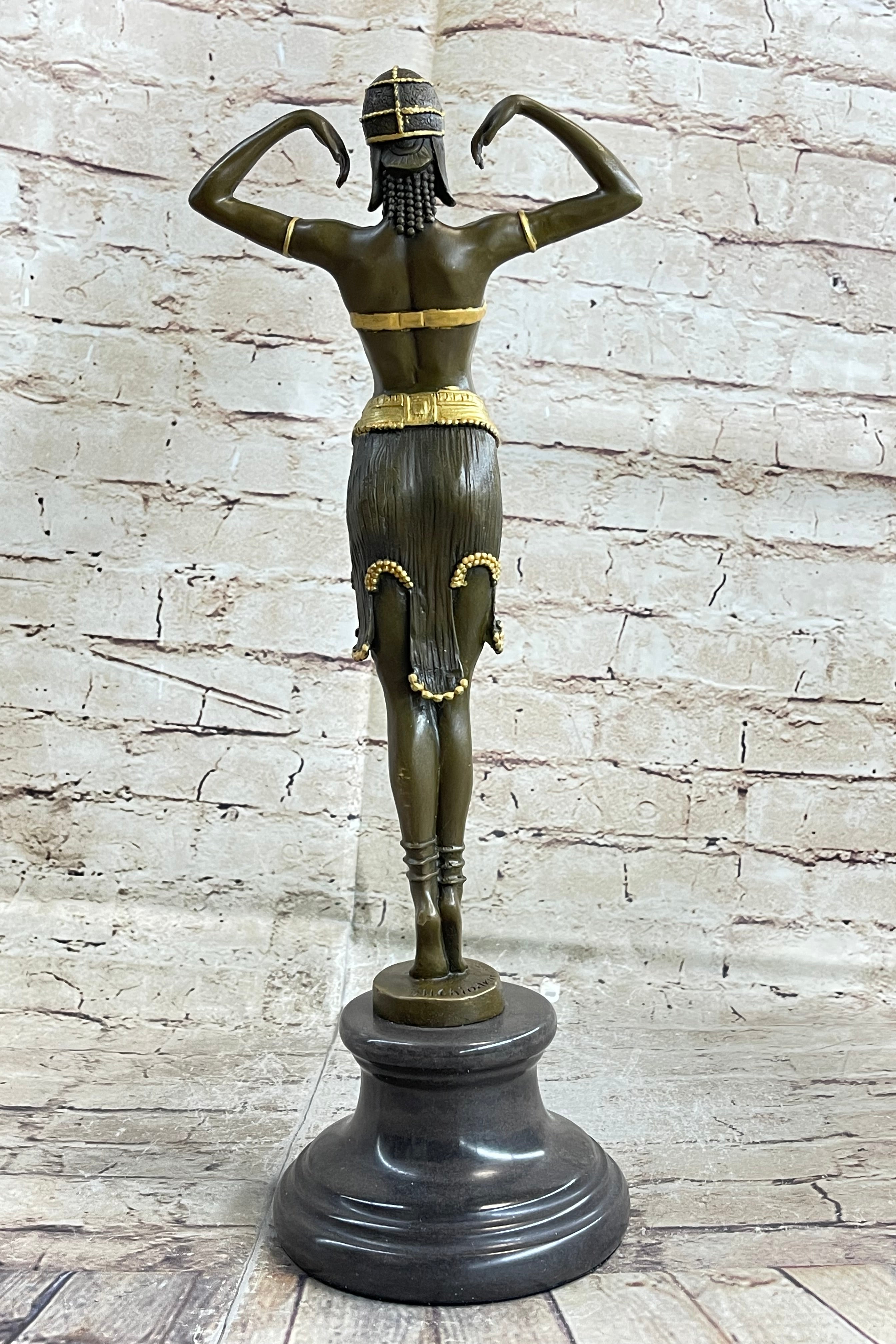 Art Nouveau Gilt Dancer on her toes by ~Chiparus~ Bronze Sculpture Statue