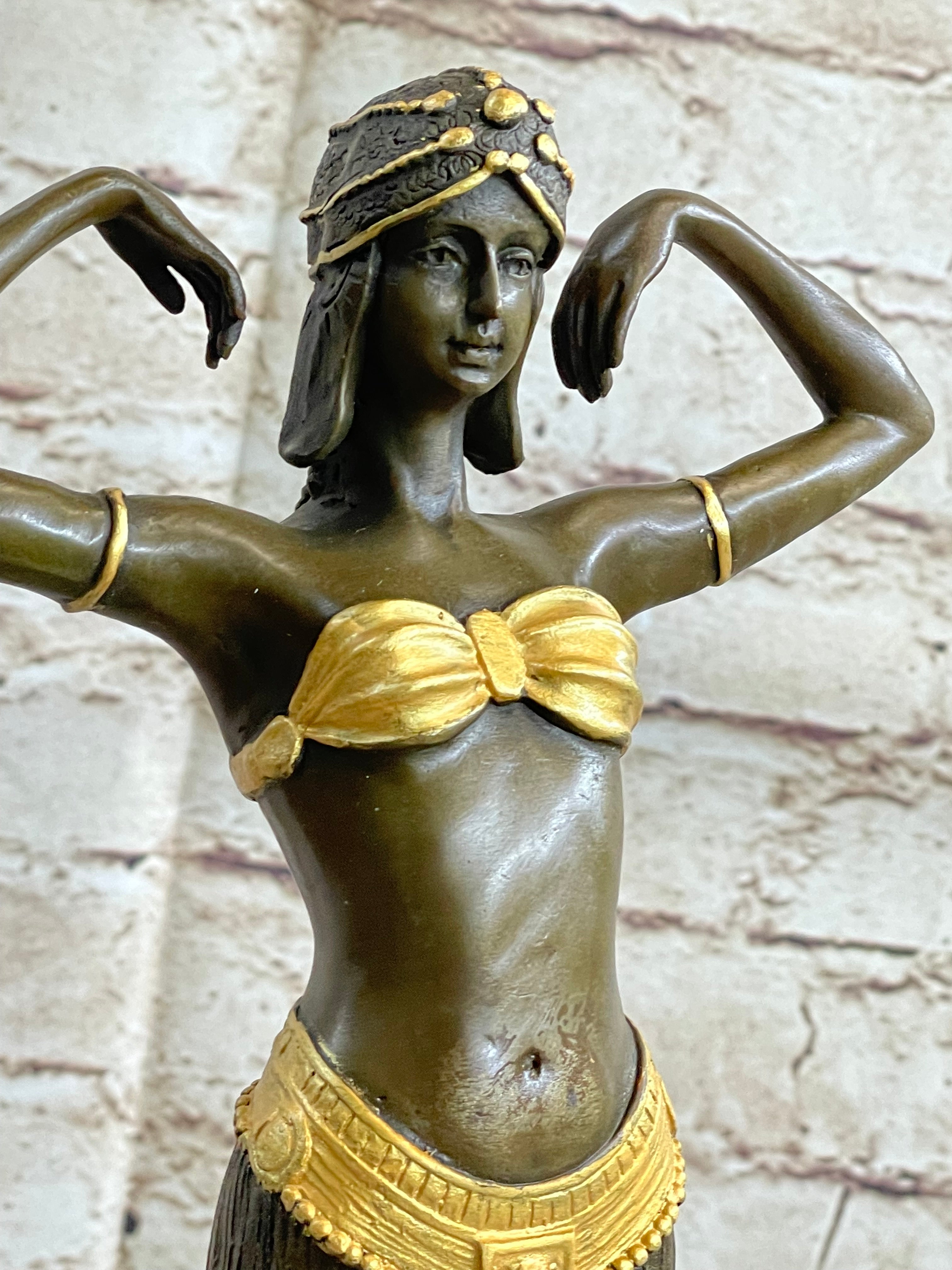 Art Nouveau Gilt Dancer on her toes by ~Chiparus~ Bronze Sculpture Statue